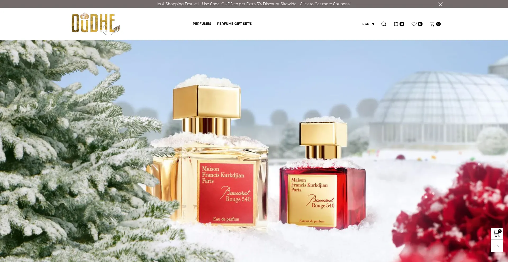 Website screenshot of Oudhe.com