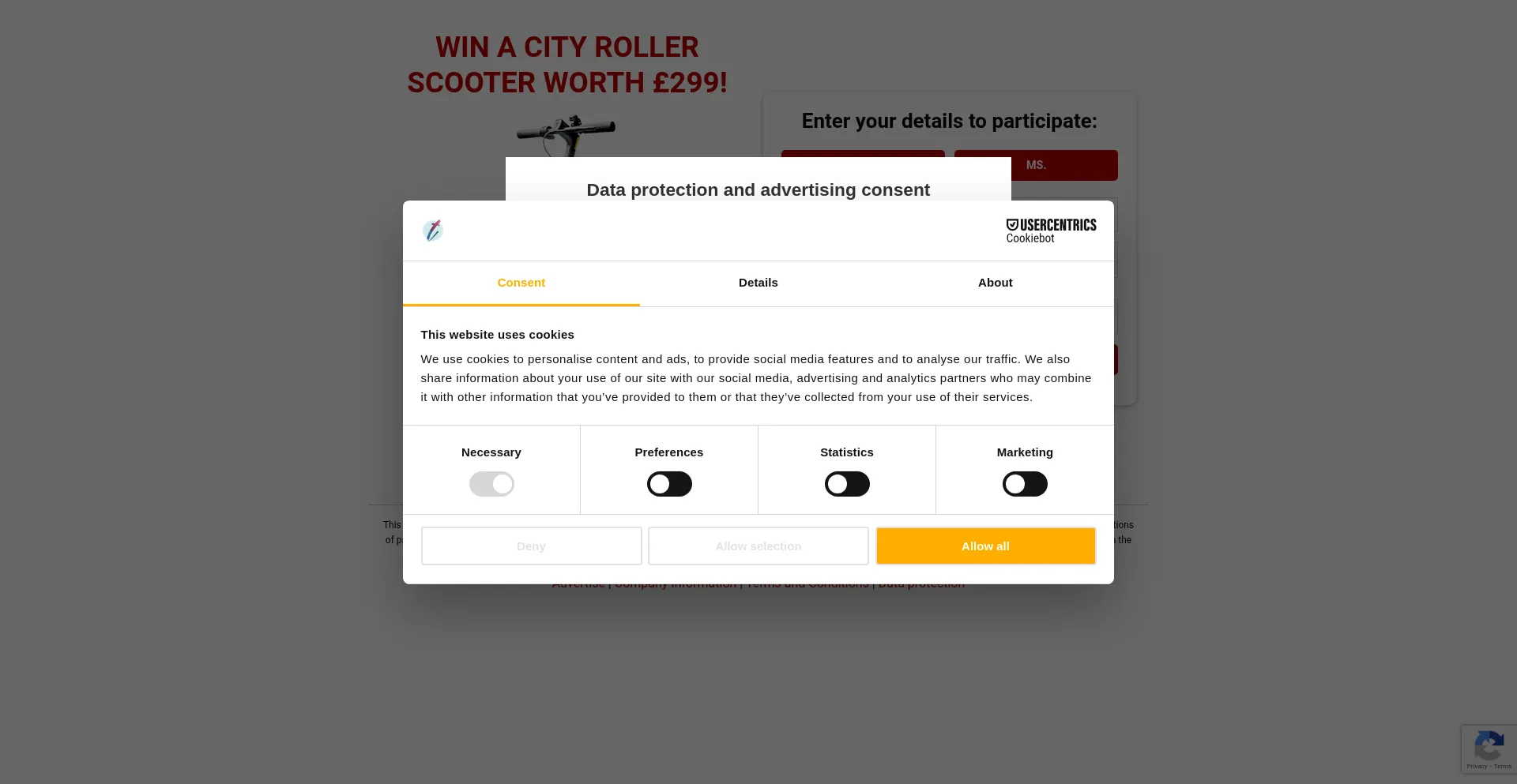 Website screenshot of Ourfinaldraw.com