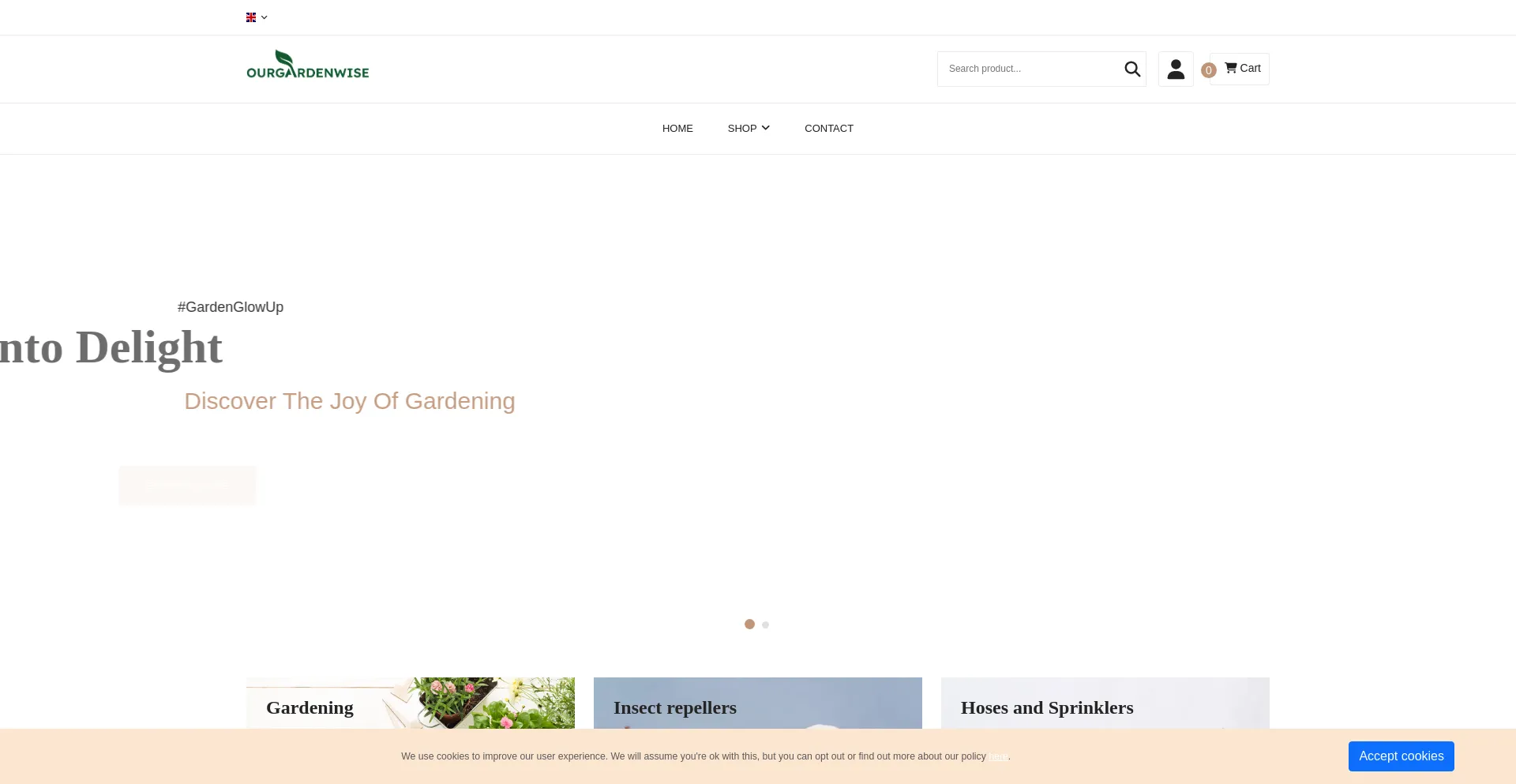 Website screenshot of Ourgardenwise.com
