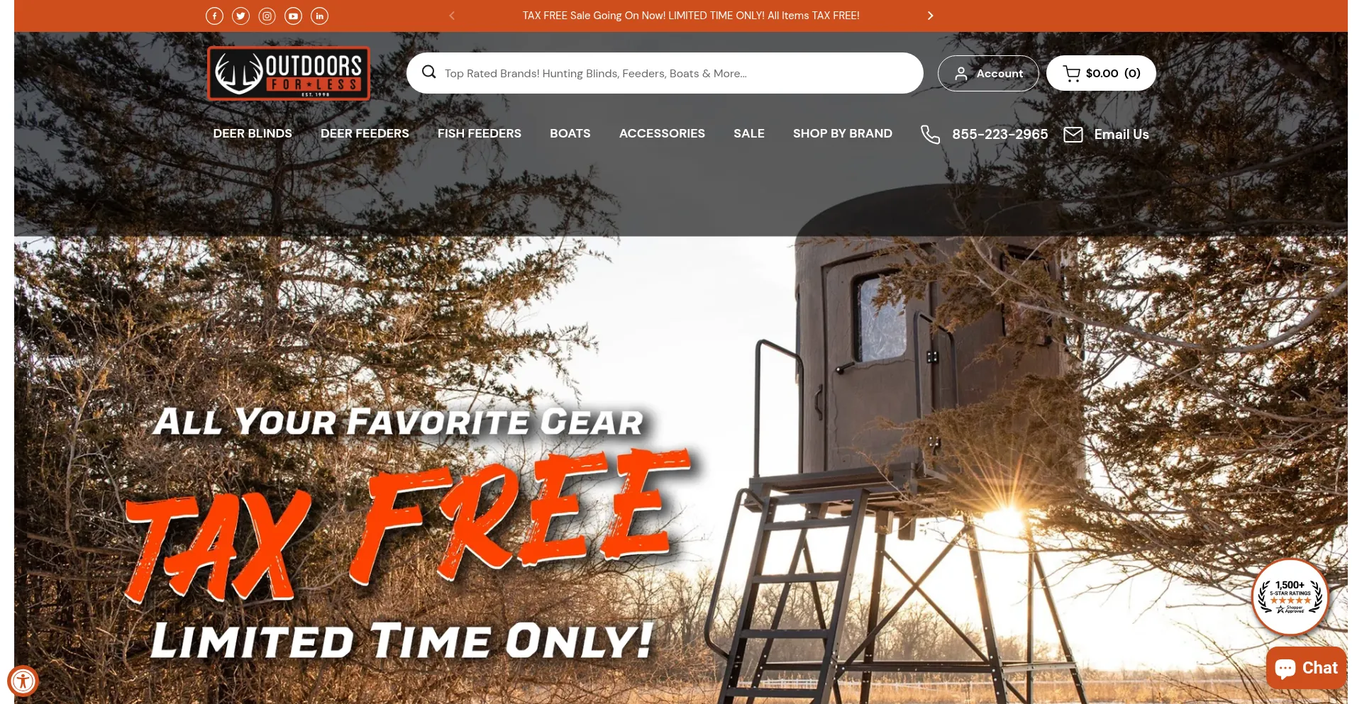 Website screenshot of Outdoorsforless.com