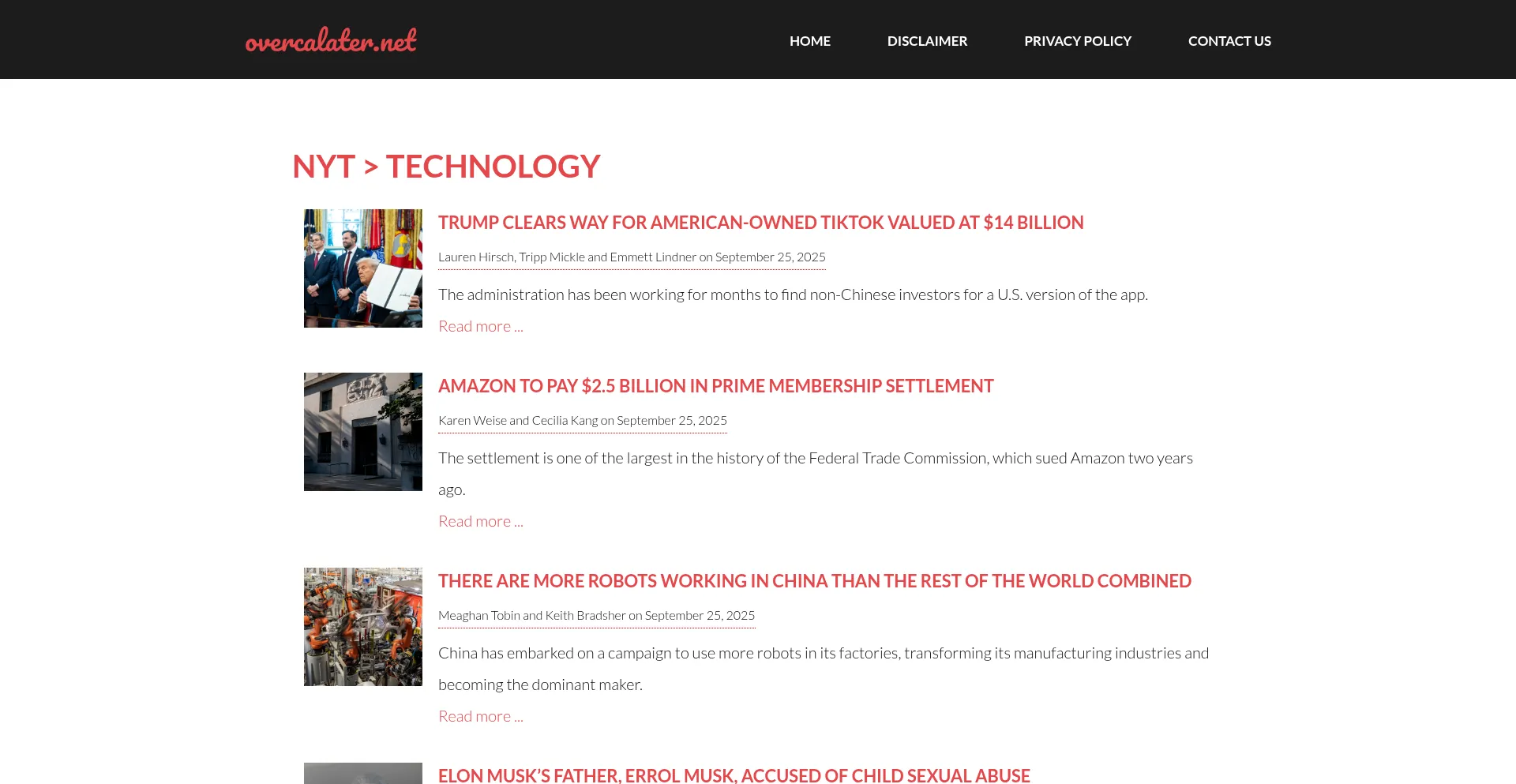 Overcalater.net Screenshot
