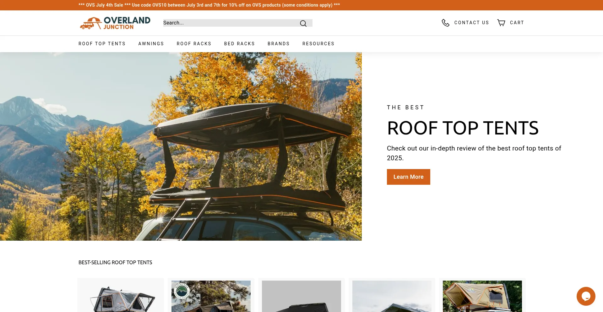 Website screenshot of Overlandjunction.com