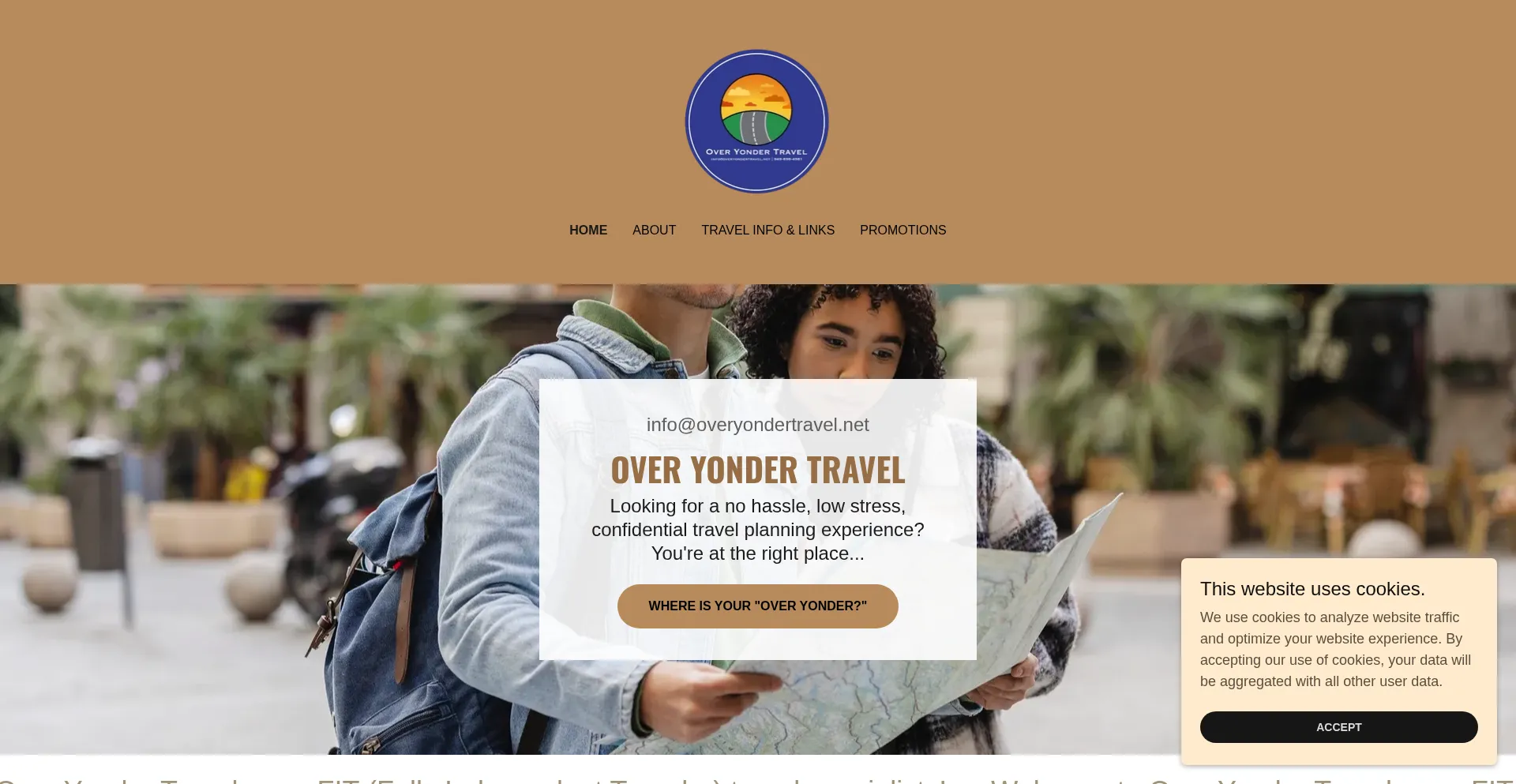 Website screenshot of Overyondertravel.net