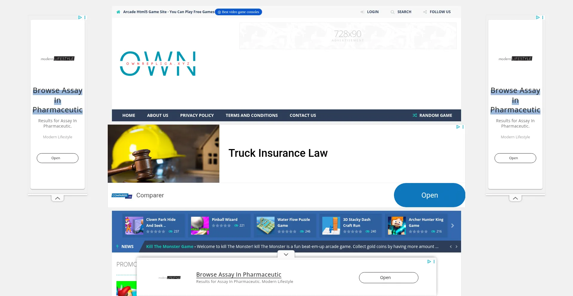 Website screenshot of Ownreplica.online