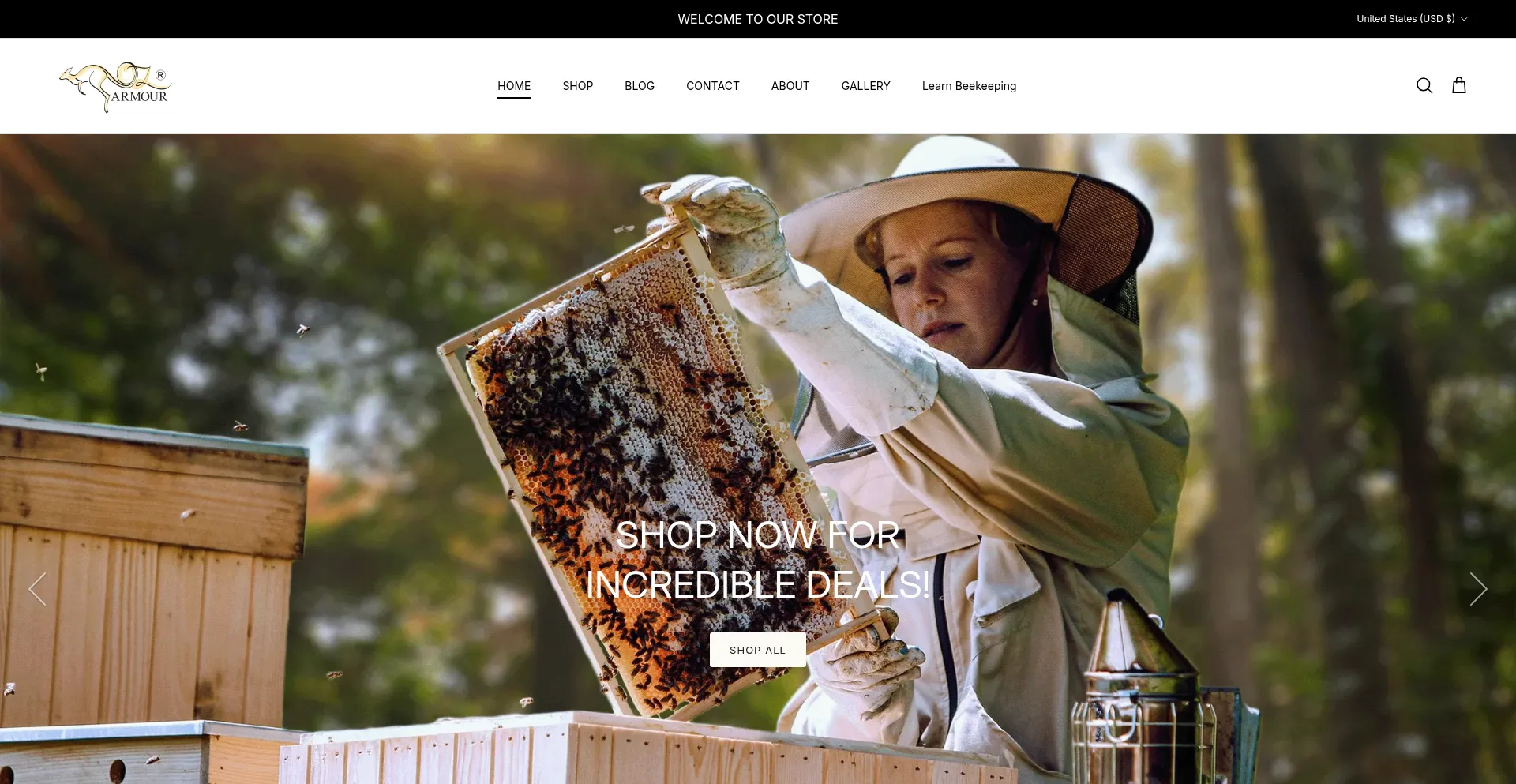 Website screenshot of Ozarmour.co