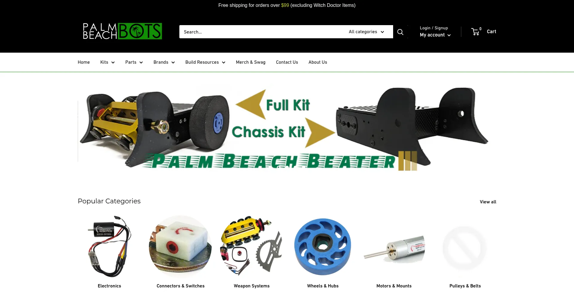 Website screenshot of Palmbeachbots.com