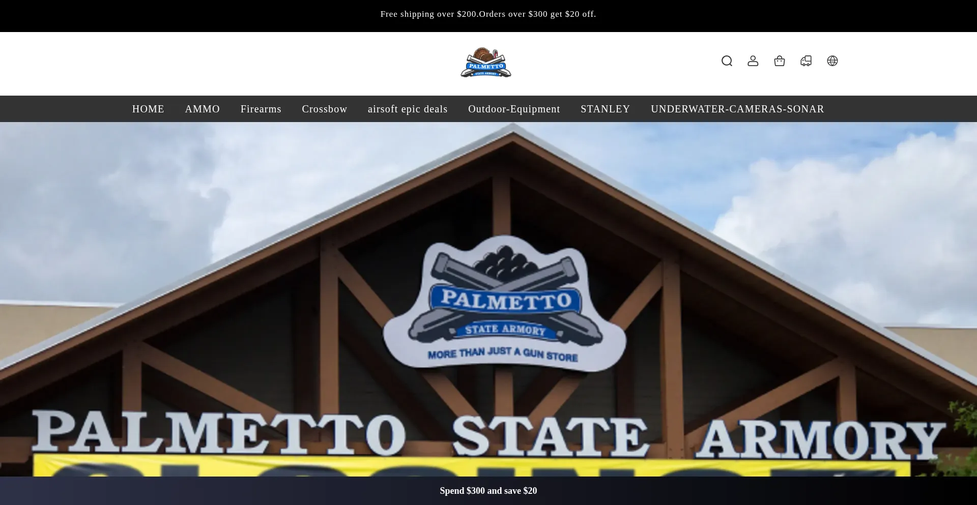 Website screenshot of Palmetostateaurmoryos.shop