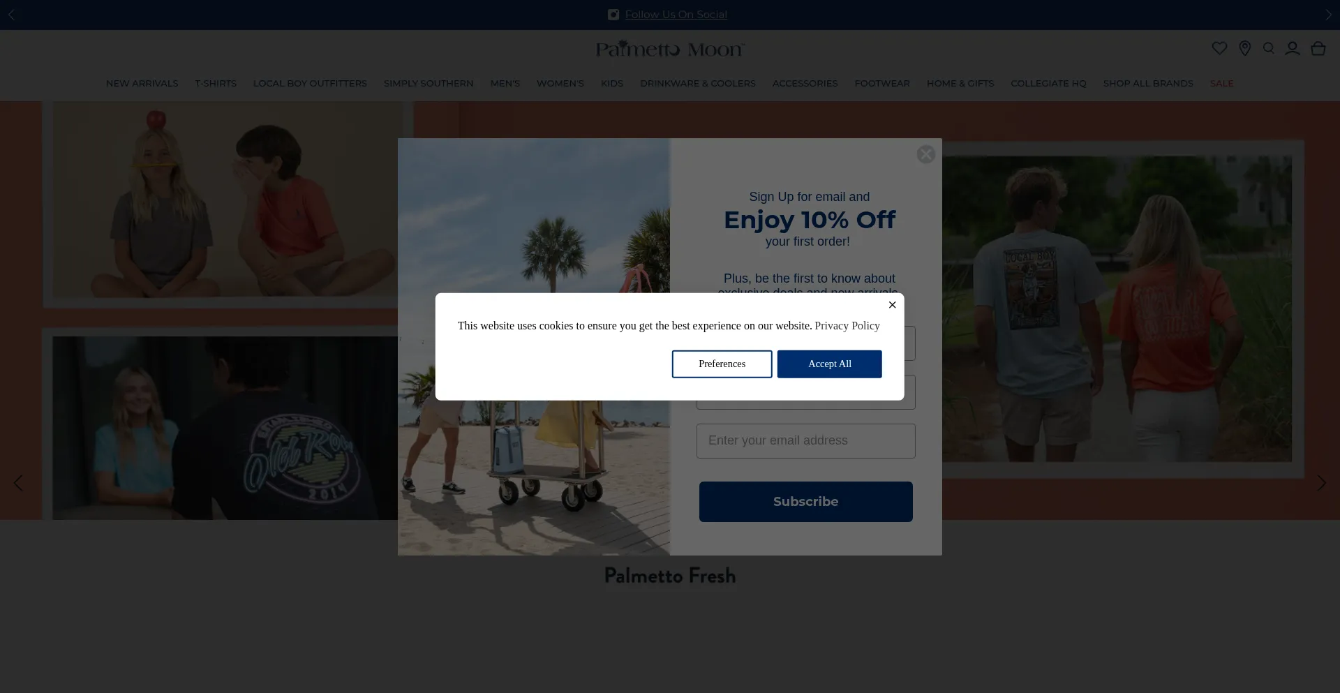 Website screenshot of Palmettomoononline.com