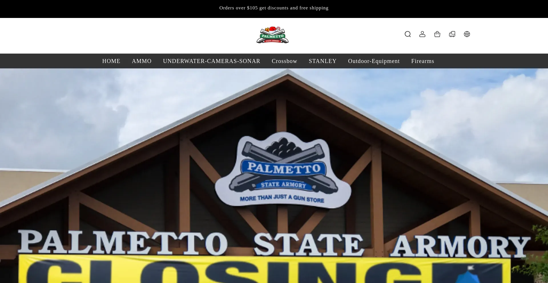 Website screenshot of Palmettostateassrmorys.shop