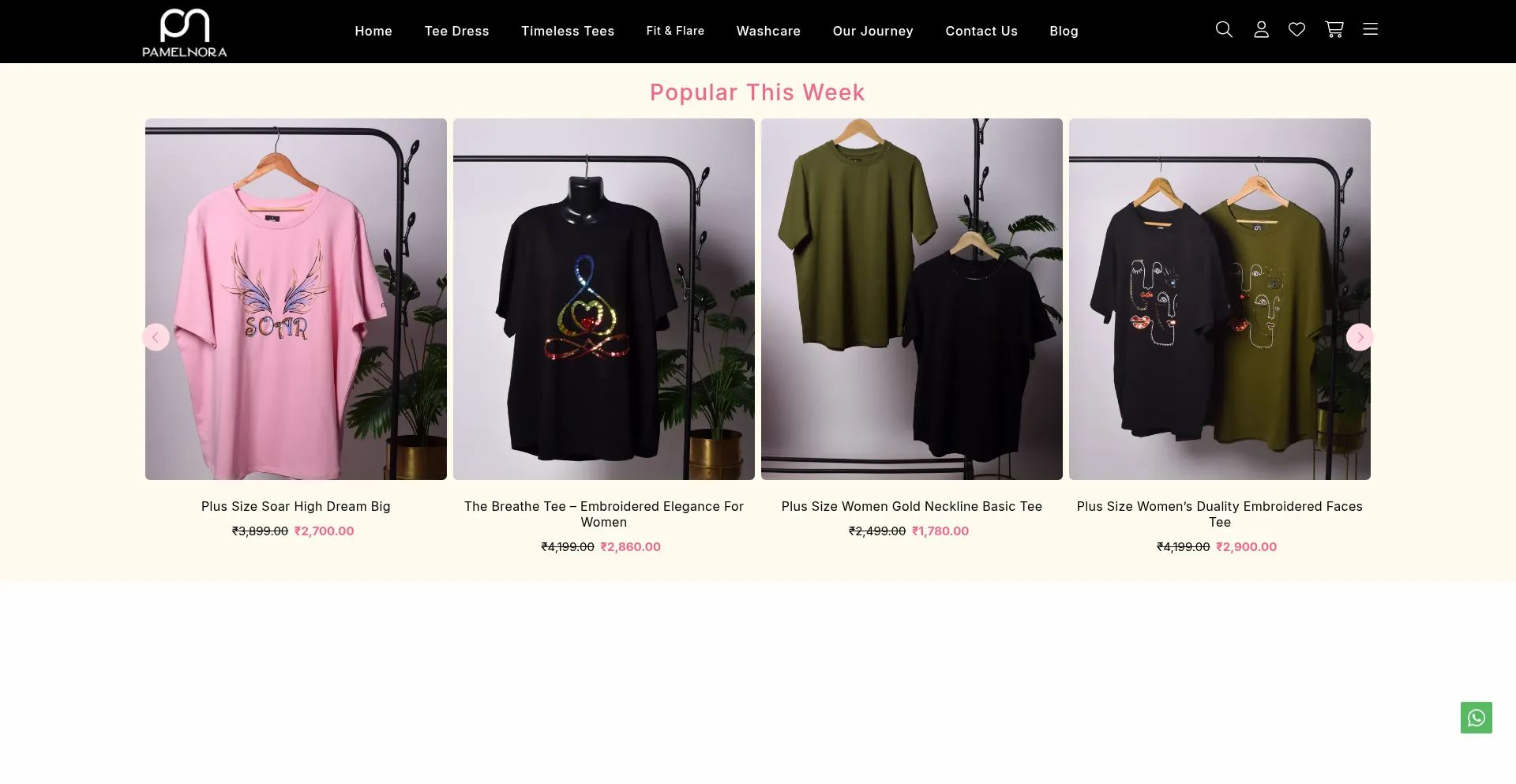 Website screenshot of Pamelnora.com