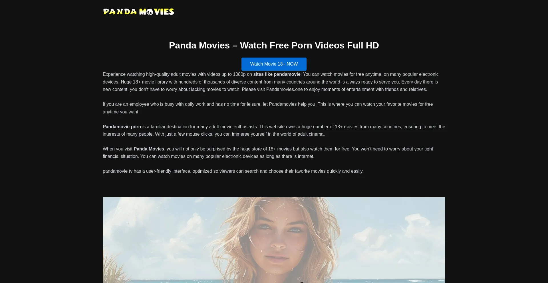 Website screenshot of Pandamovies.one