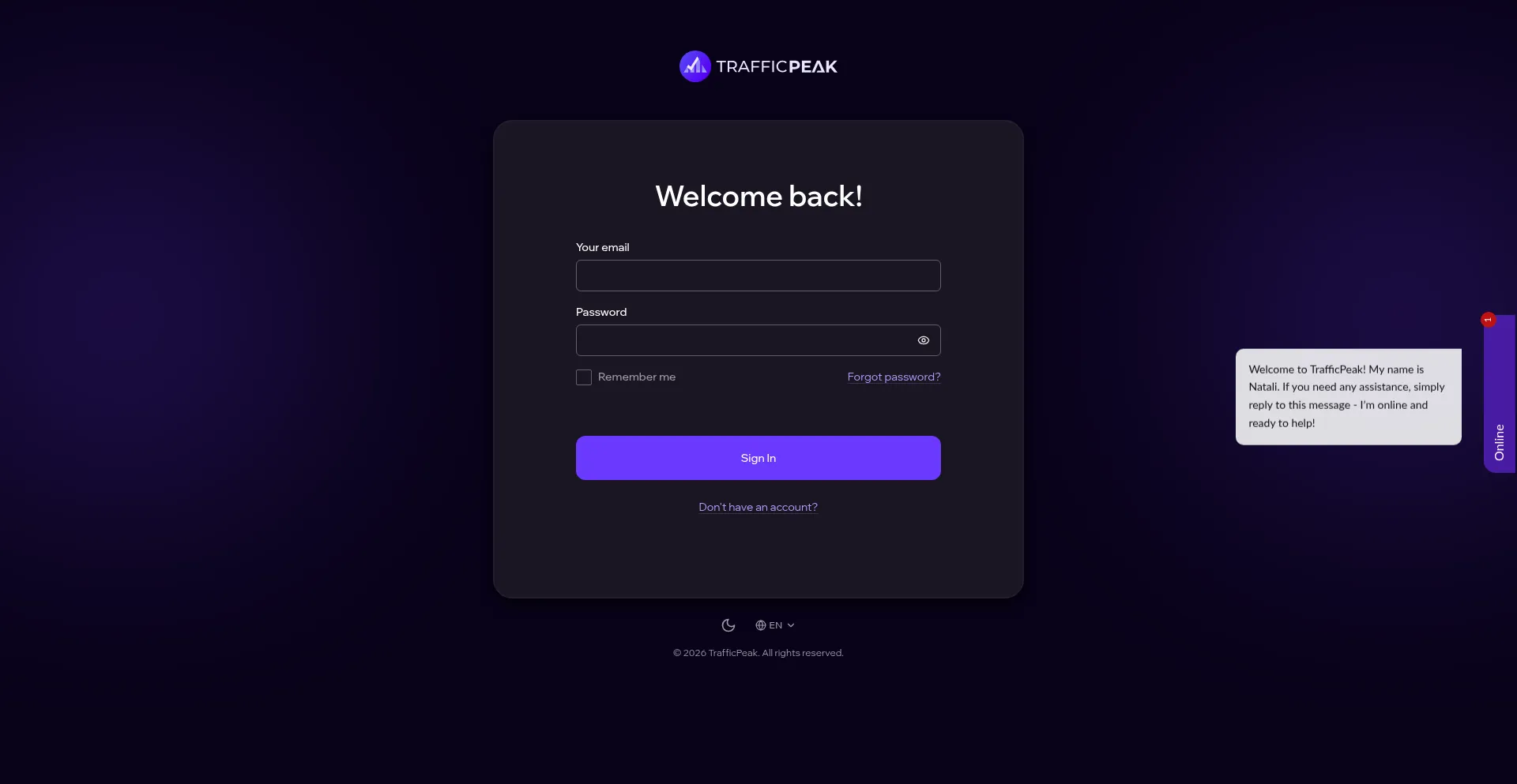 Panel.trafficpeak.io