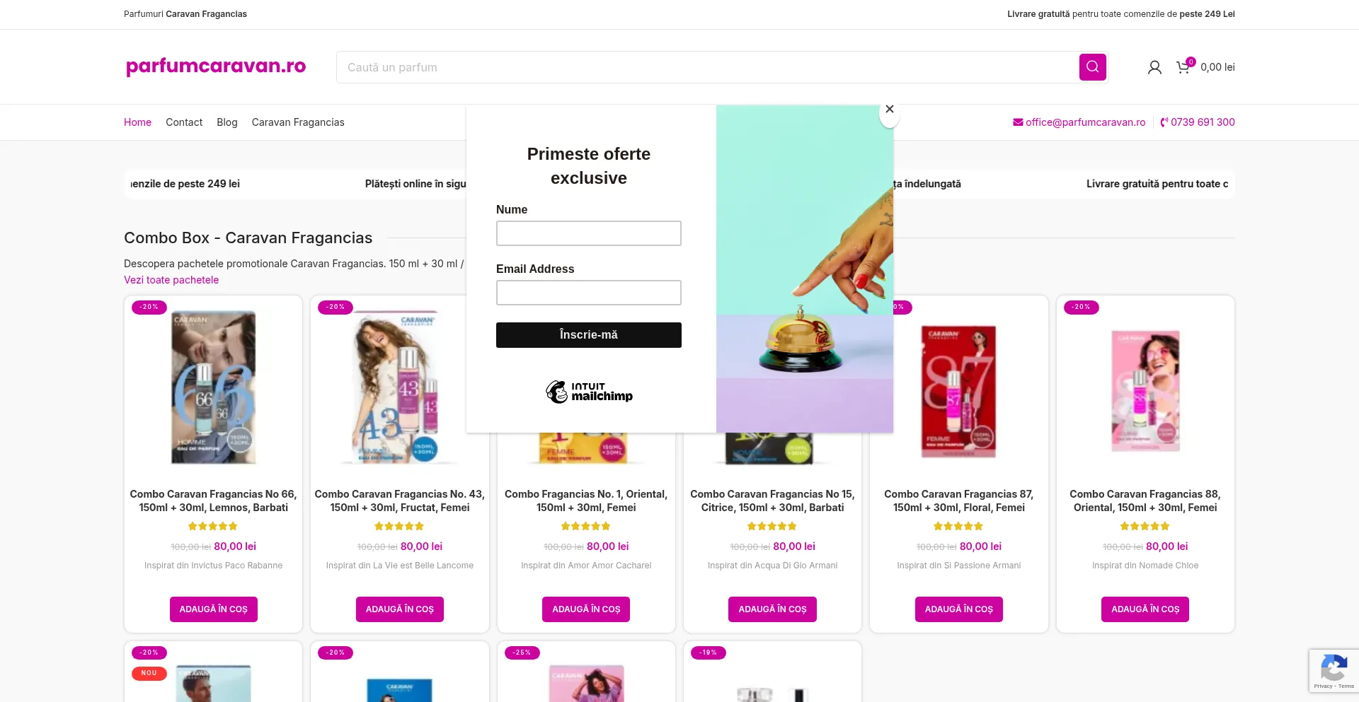 Website screenshot of Parfumcaravan.ro