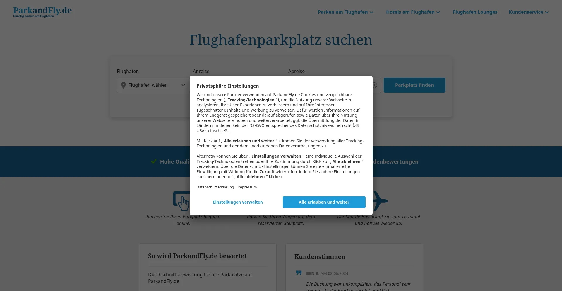 Ist Parkandfly.de sicher und vertrauenswürdig?
