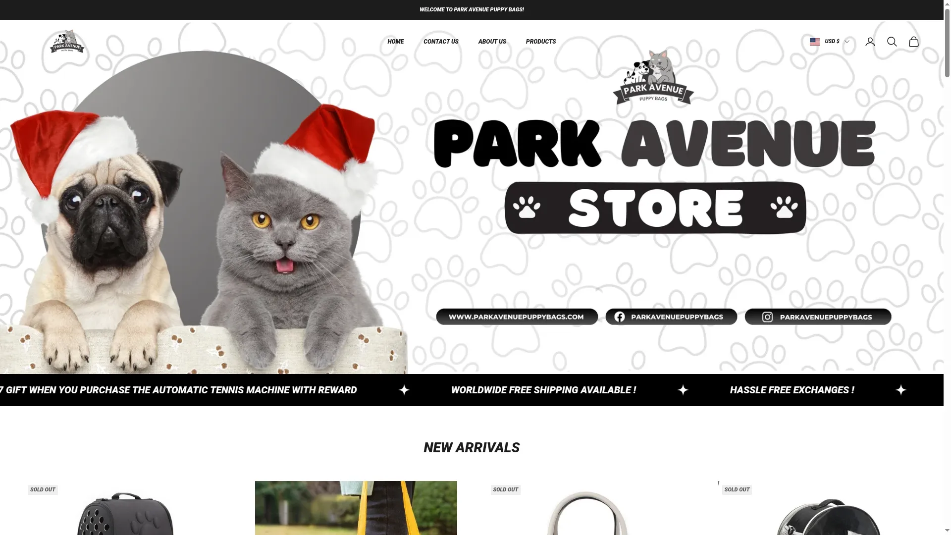 Parkavenuepuppybags.com