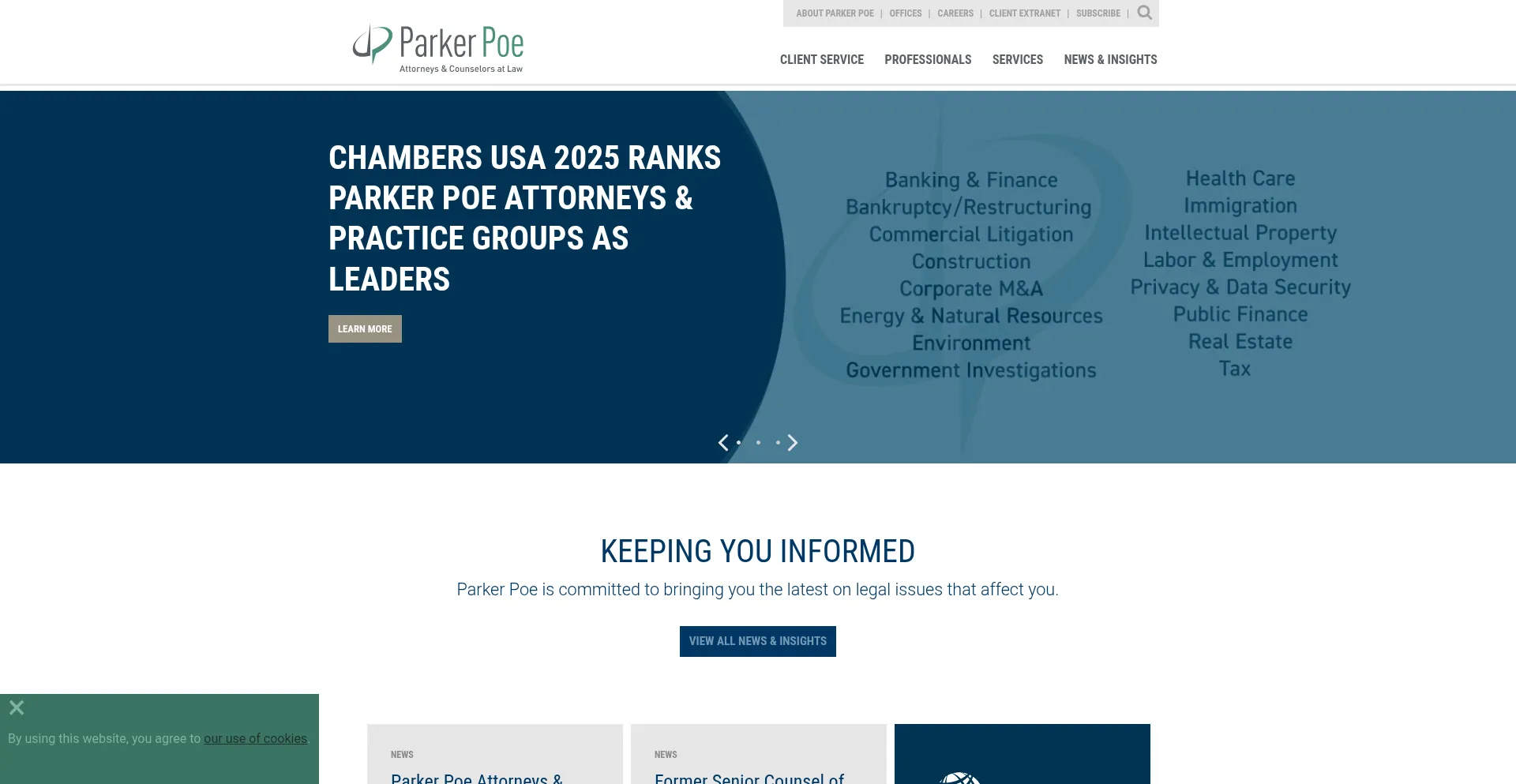 Website screenshot of Parkerpoe.com
