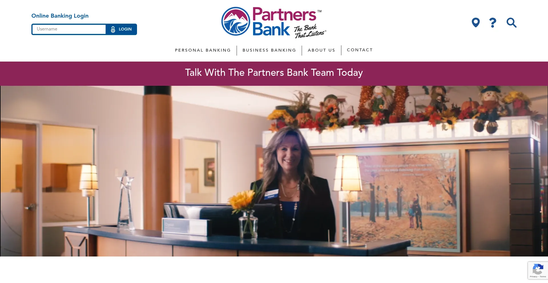 Website screenshot of Partners.bank