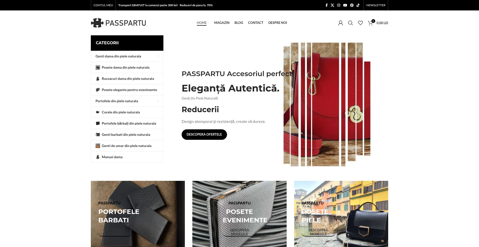 Website screenshot of Passpartu.ro