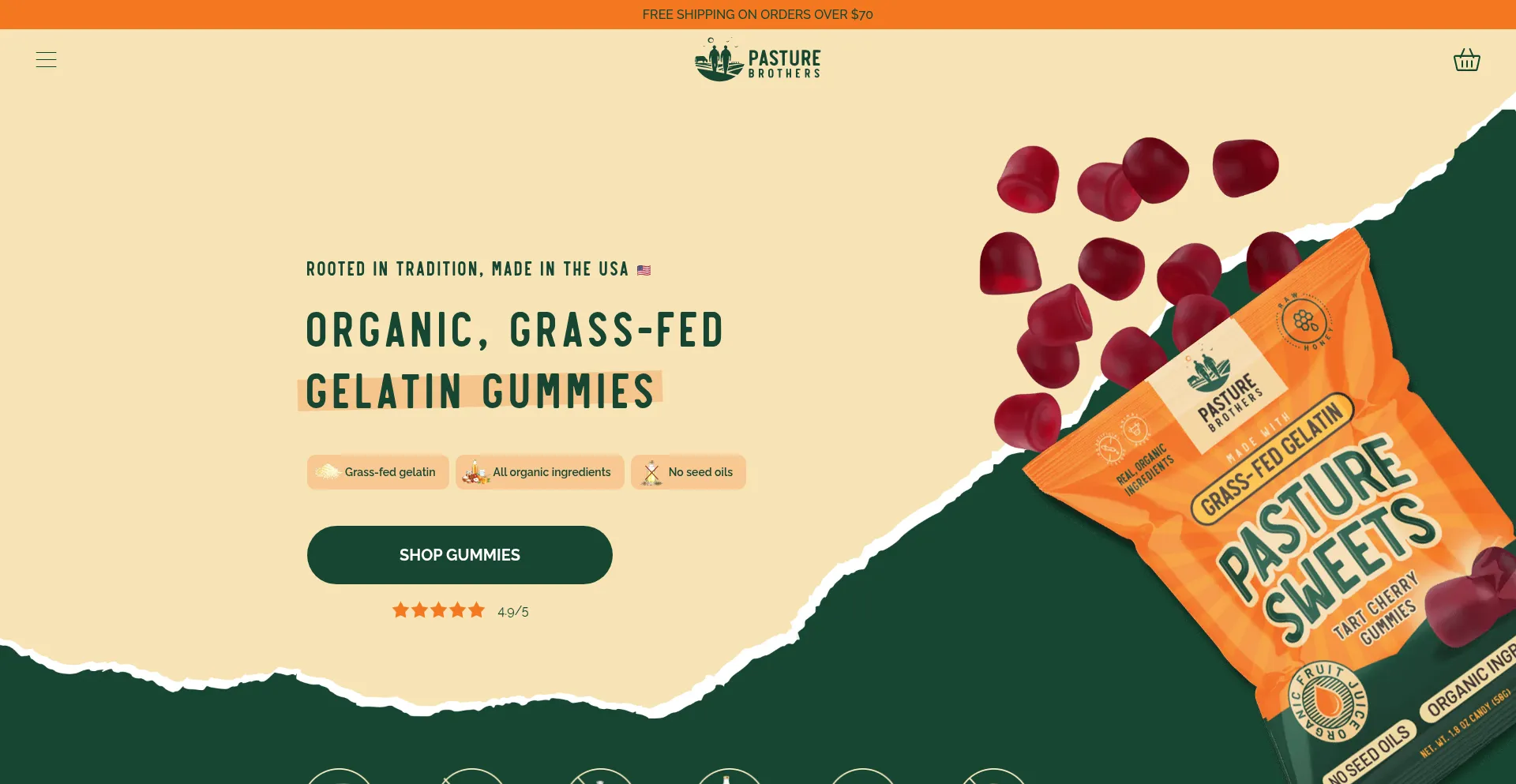 Website screenshot of Pasturebrothers.com