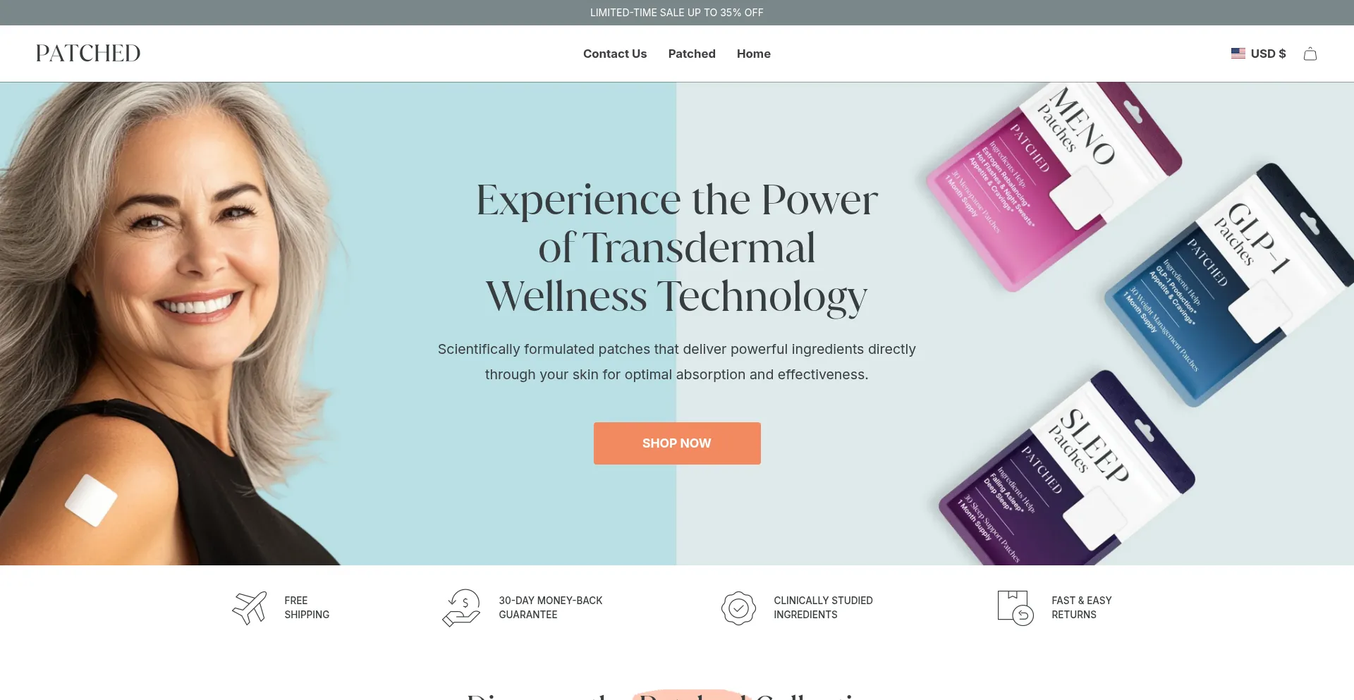 Website screenshot of Patched.co