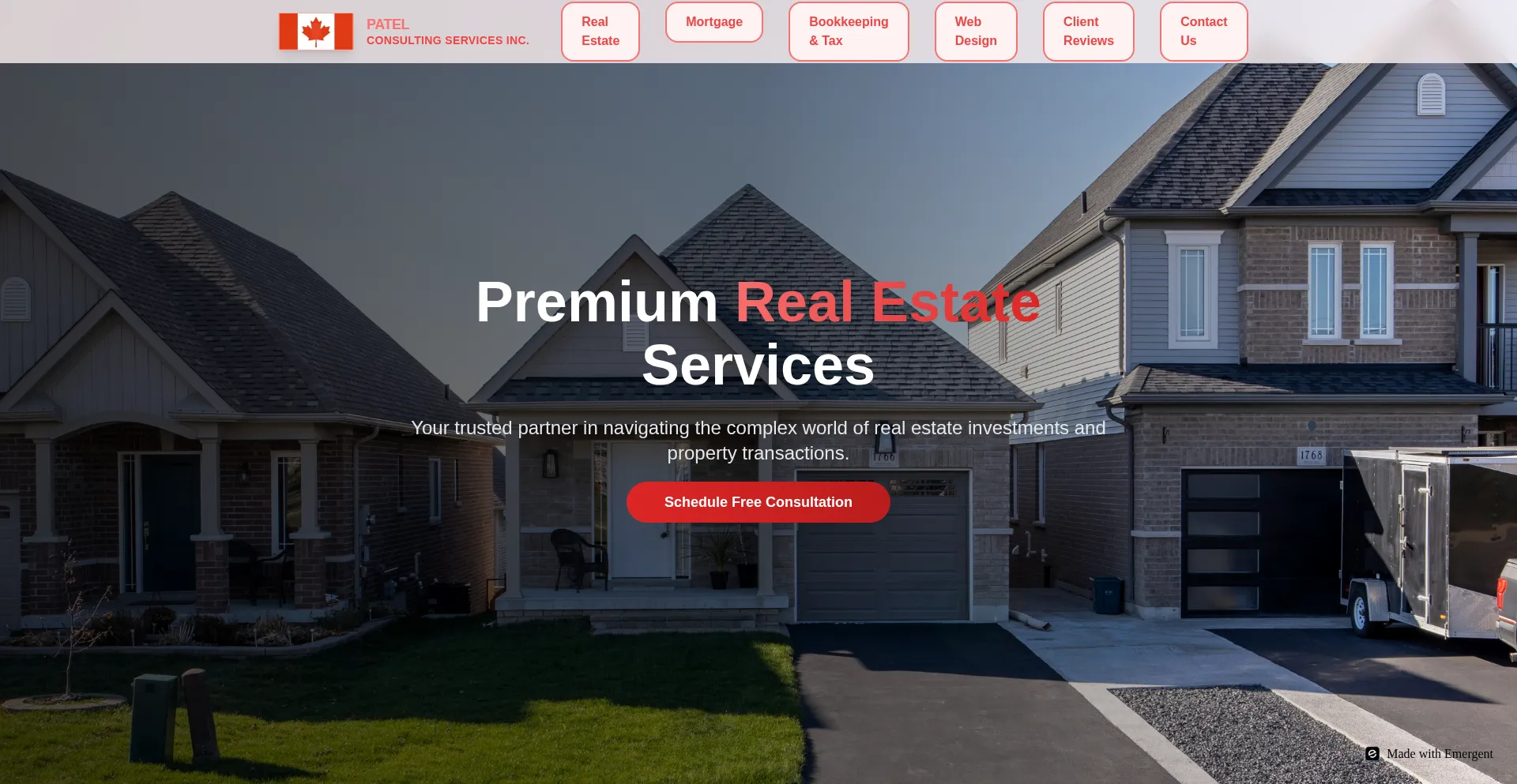 Website screenshot of Patelconsulting.net