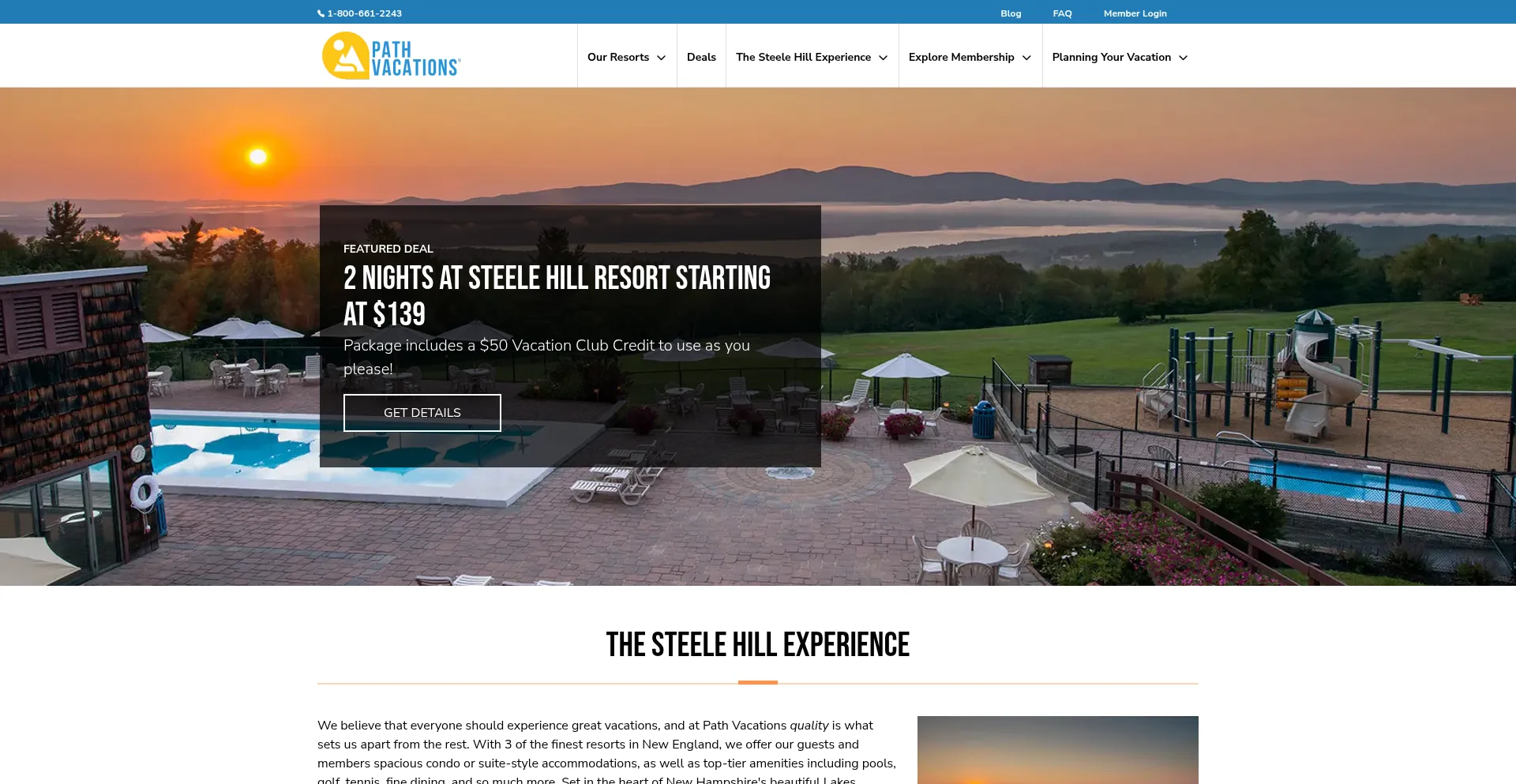 Website screenshot of Pathvacations.com
