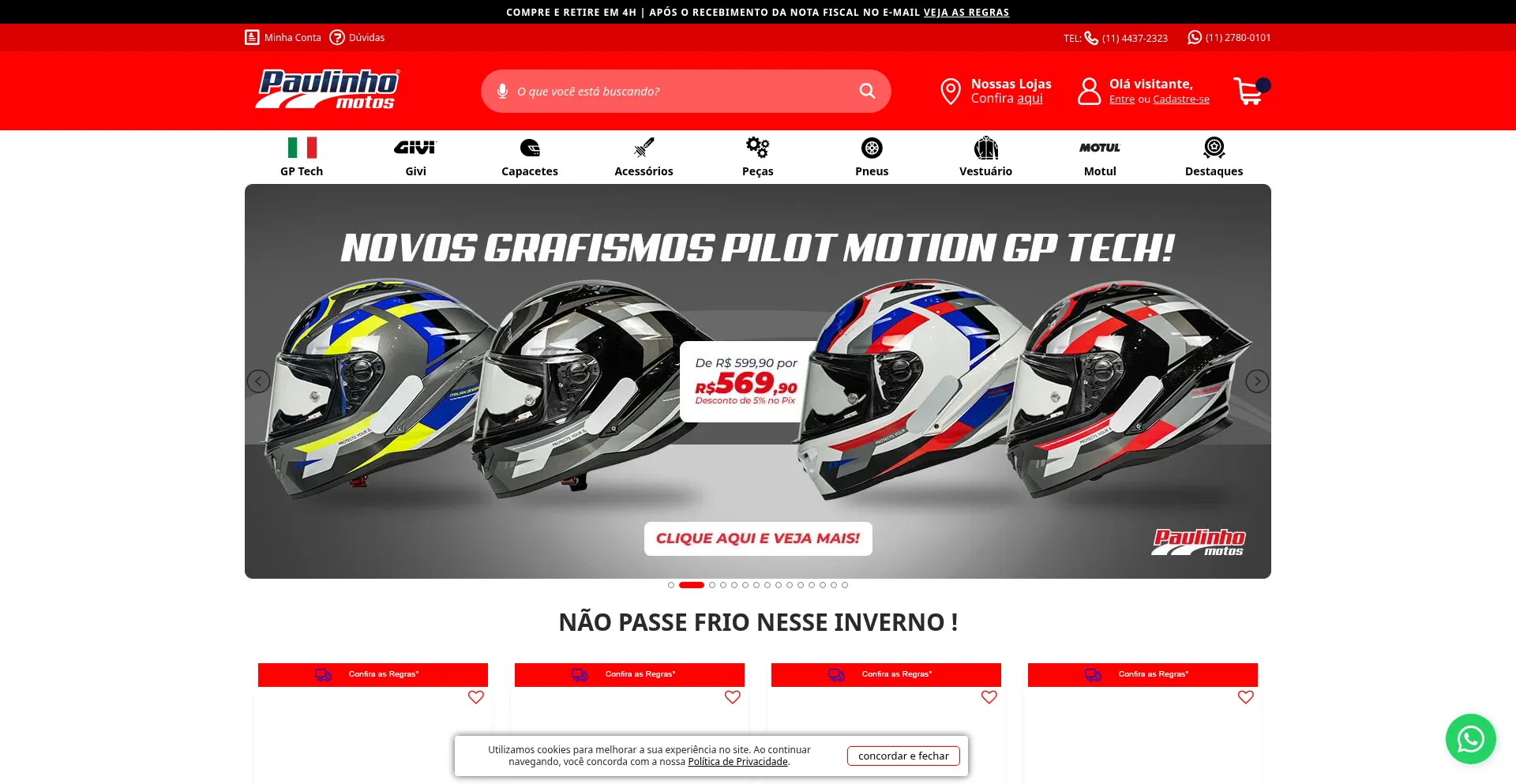 Website screenshot of Paulinhomotos.com.br