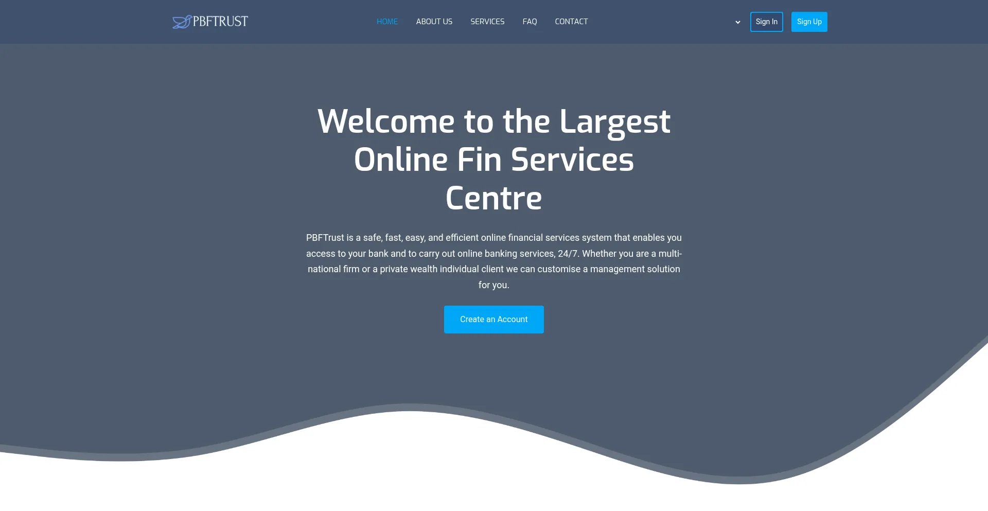 Website screenshot of Pbftrust.live
