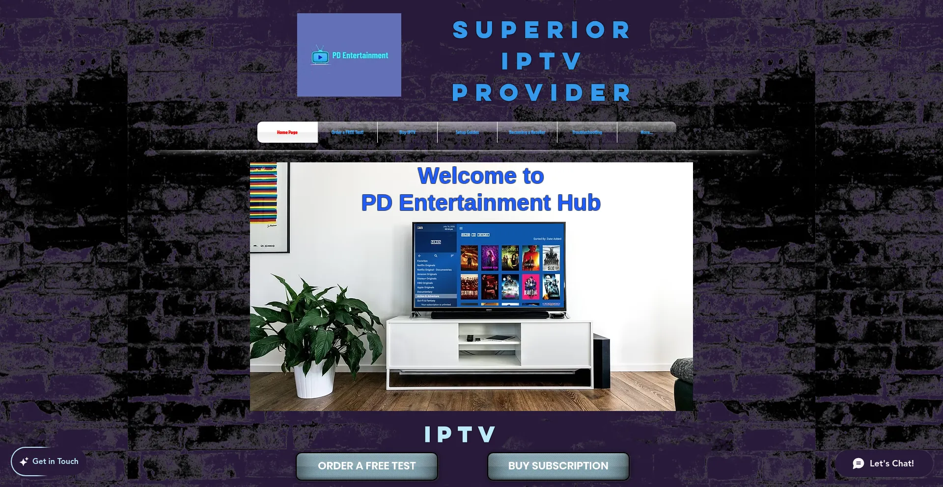 Website screenshot of Pdentertainmenthub.com