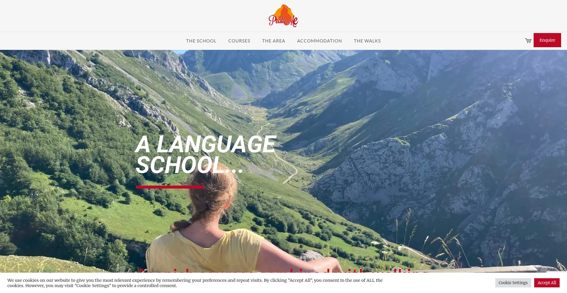 Website screenshot of Peakme.es
