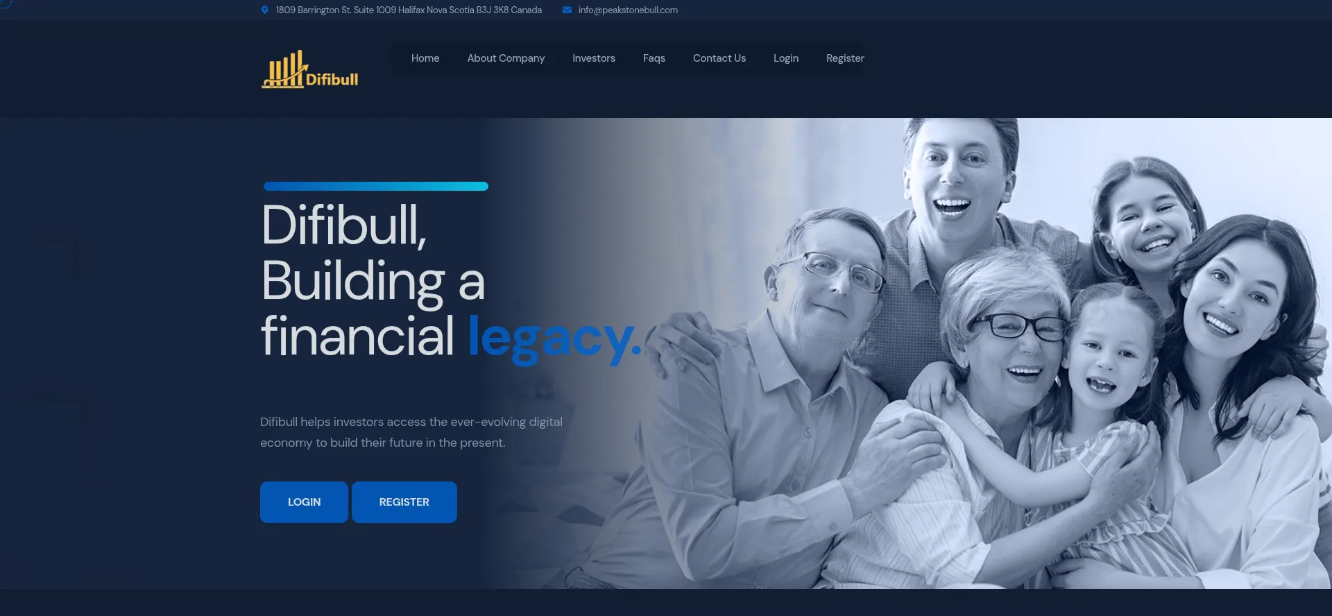 Website screenshot of Peakstonebull.com