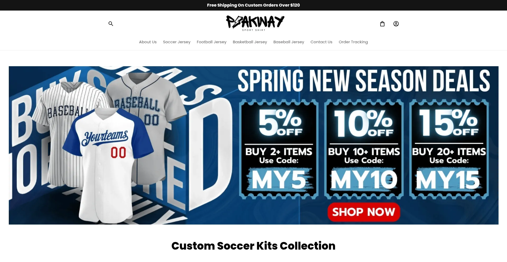 Website screenshot of Peakway.store