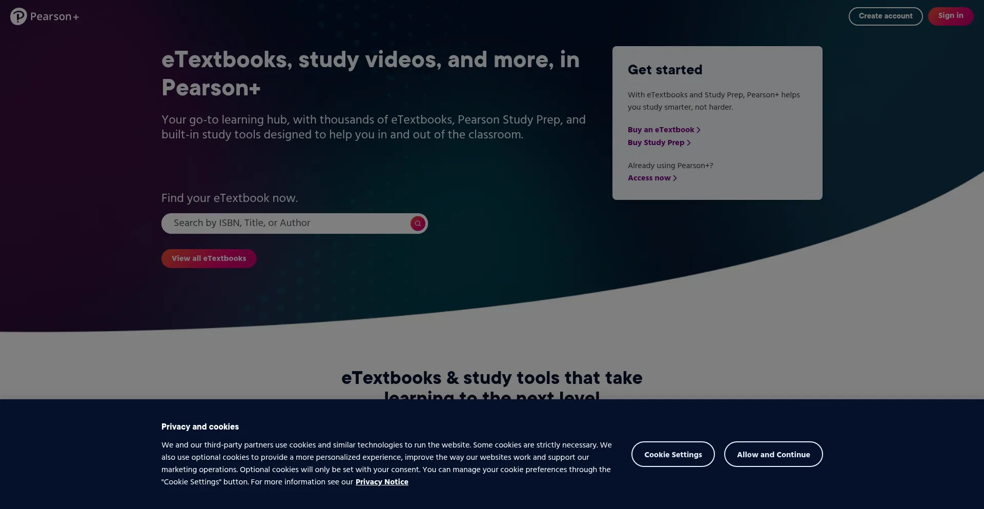 Pearsonplus.com Screenshot