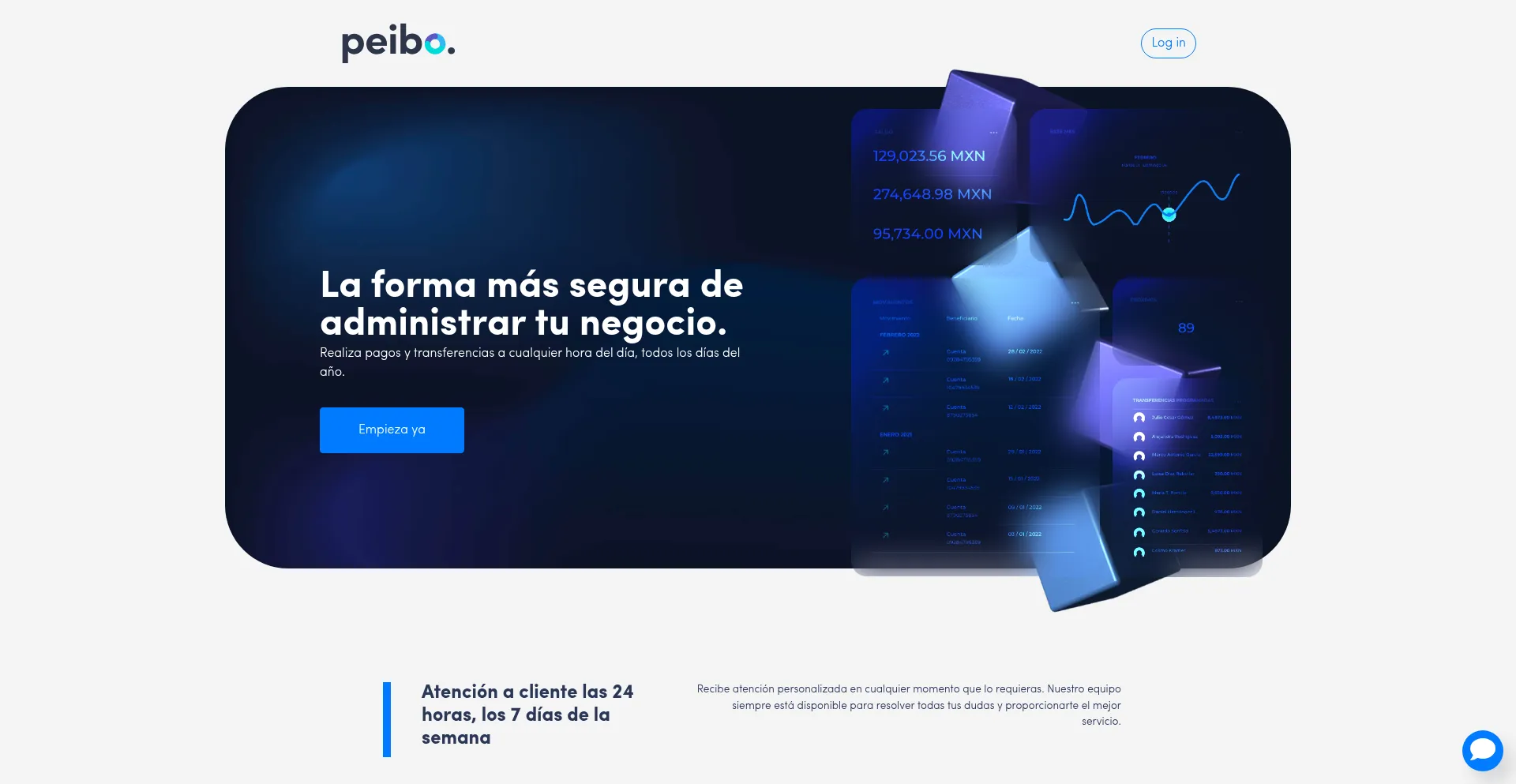 Website screenshot of Peibo.mx
