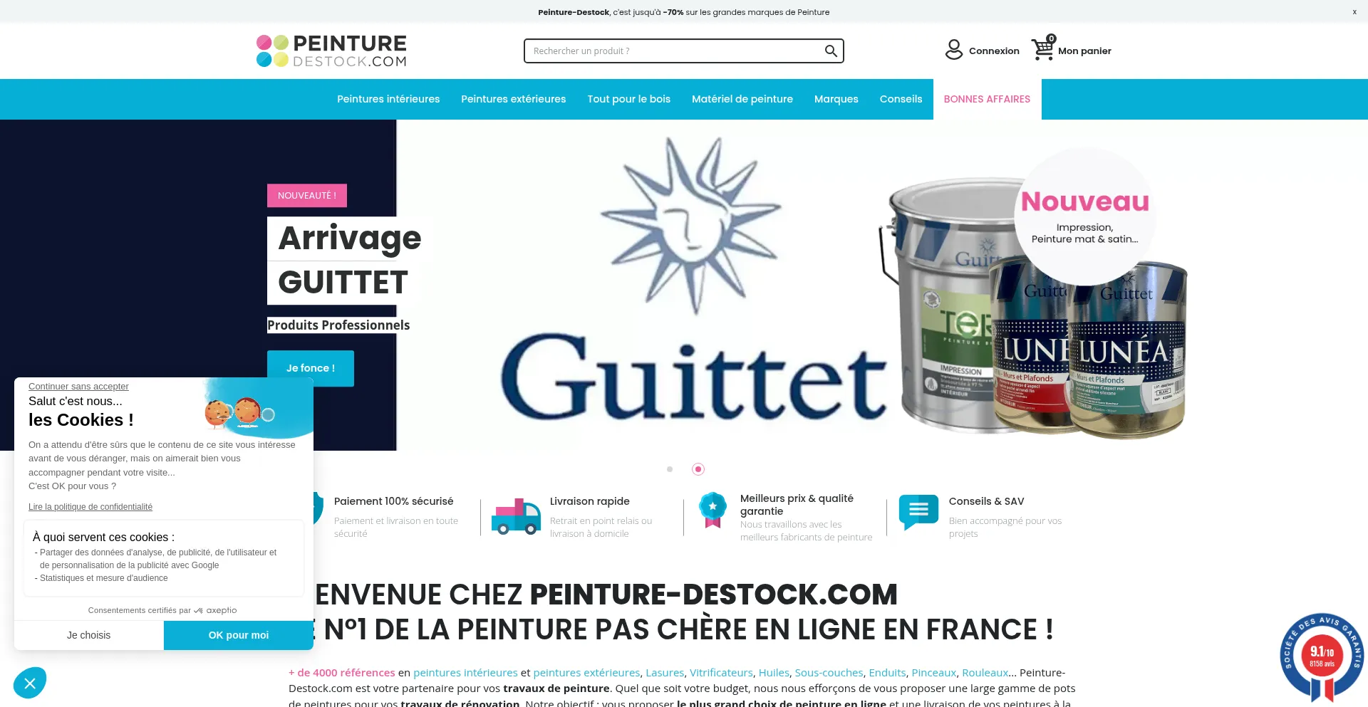 Ist Peinture-destock.com sicher und vertrauenswürdig?