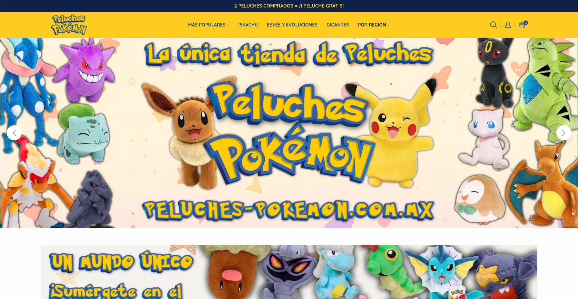 Website screenshot of Peluches-pokemon.com.mx