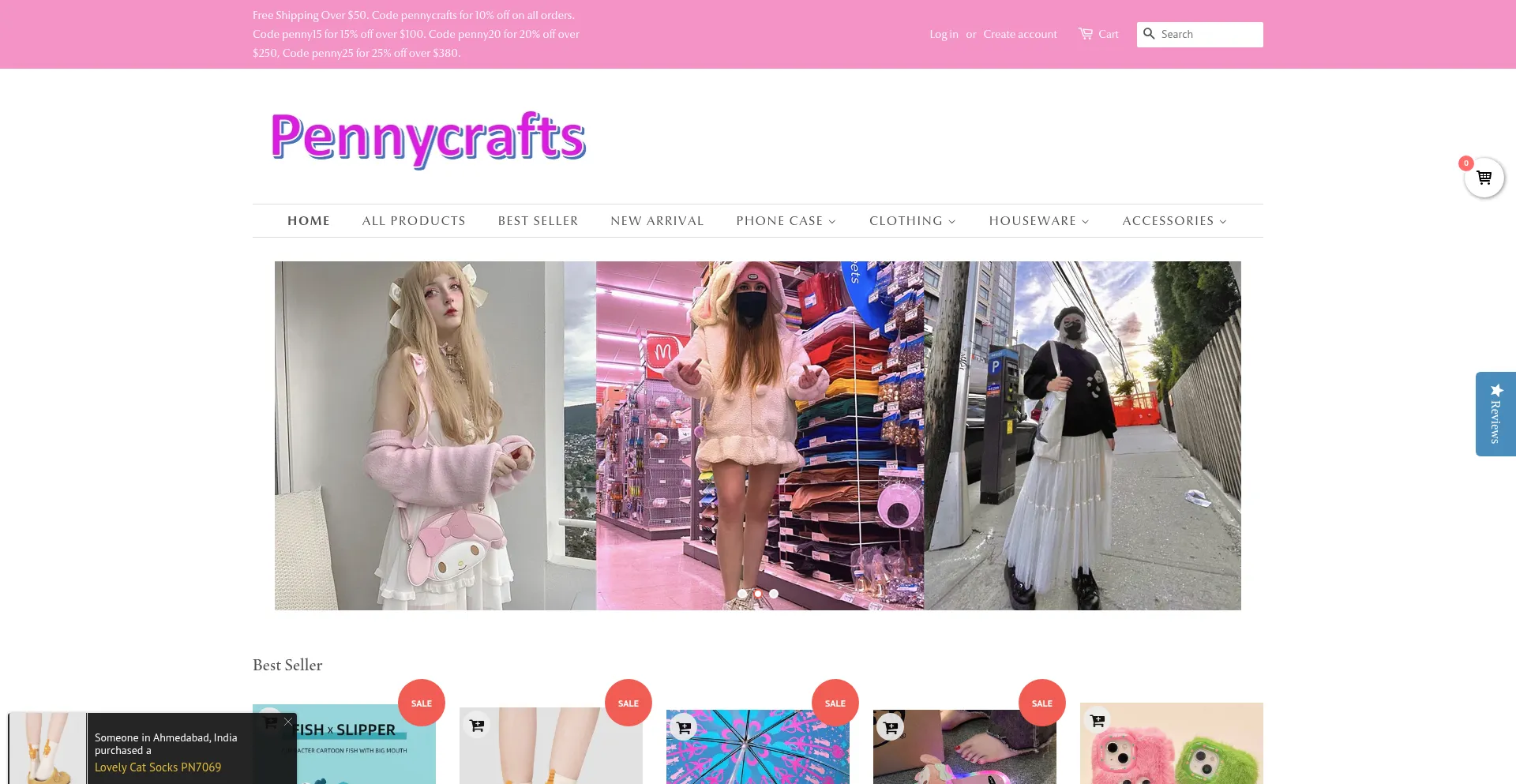 Website screenshot of Pennycraftsstudio.com
