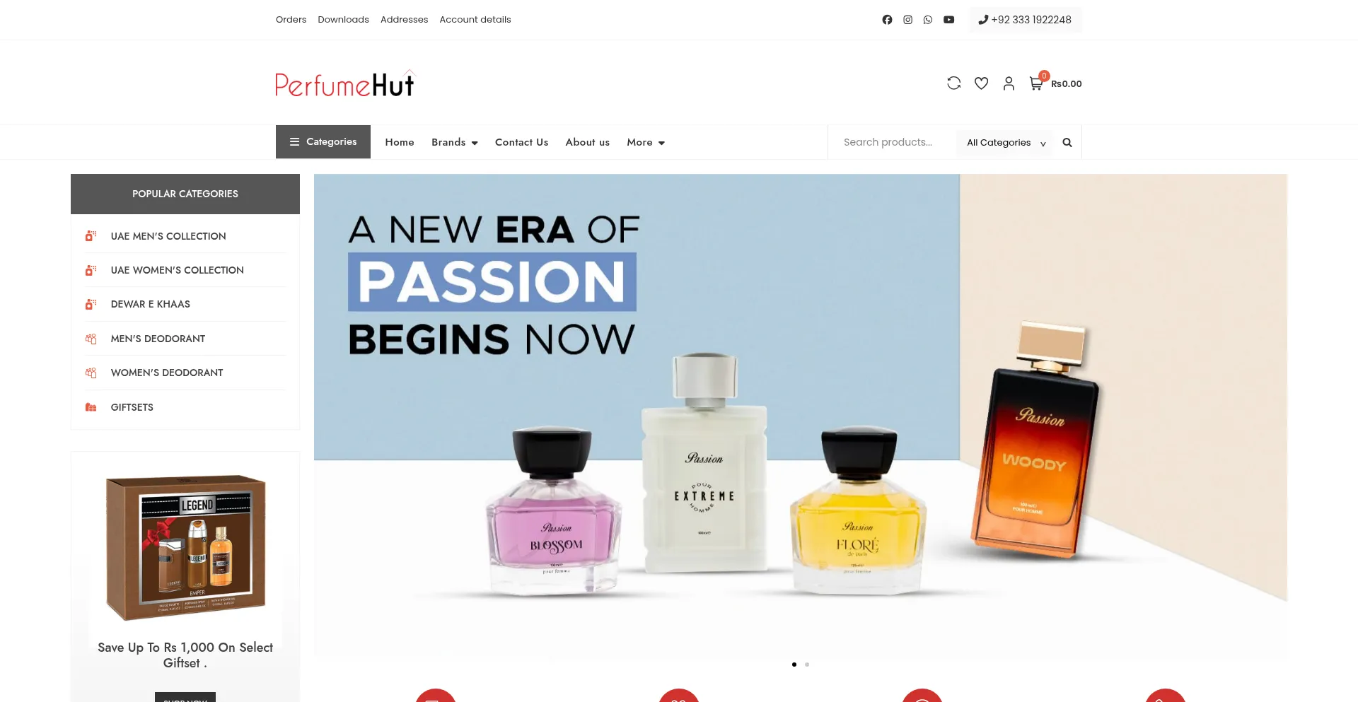 Website screenshot of Perfumehut.com.pk