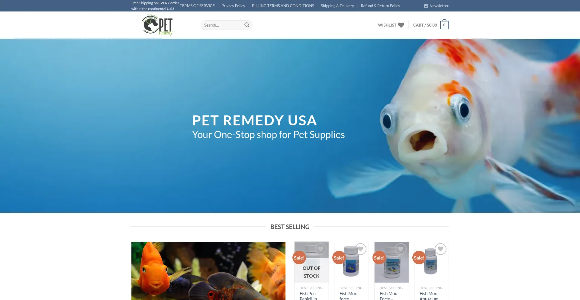 Website screenshot of Petremedyusa.com