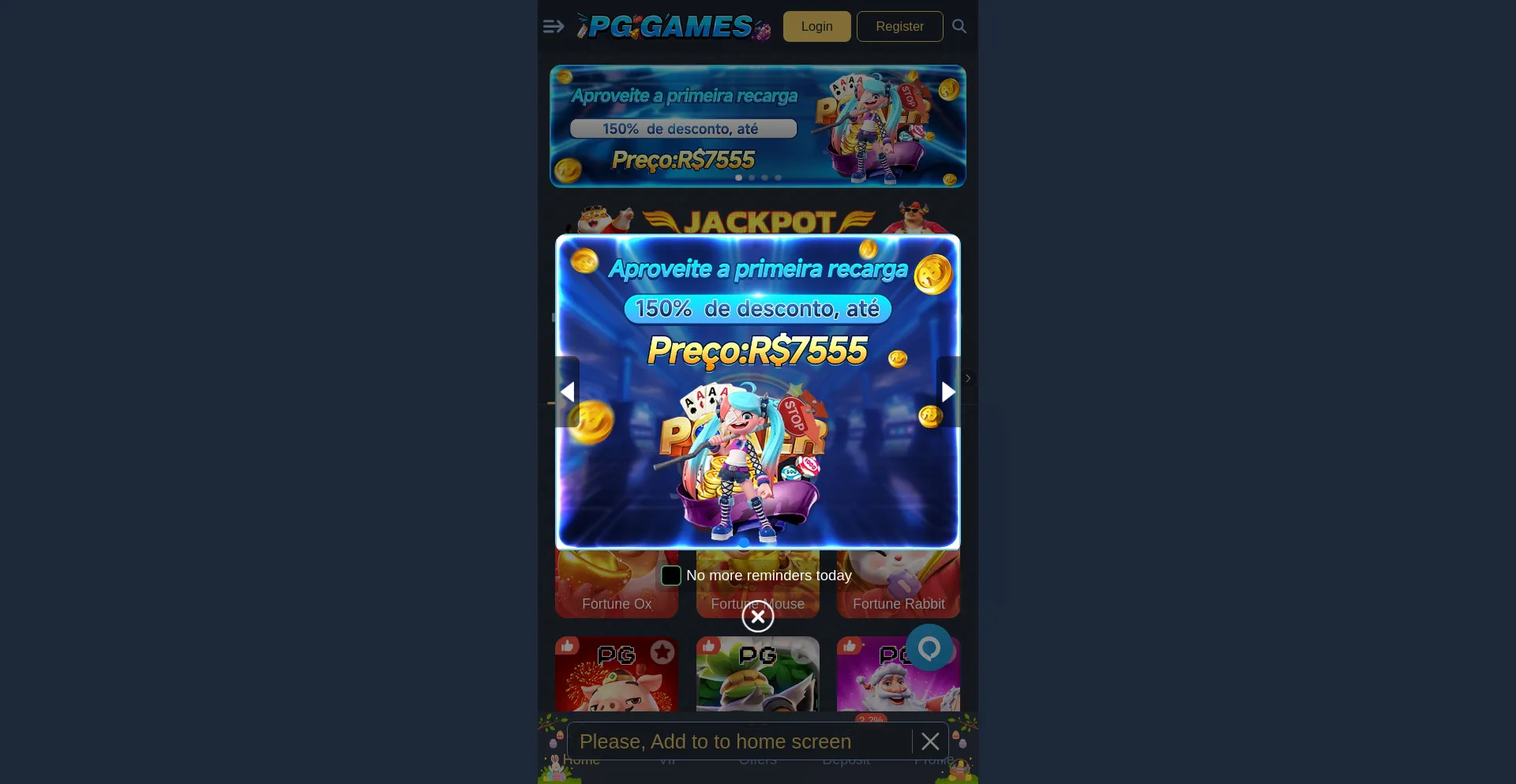 Website screenshot of Pg168.live