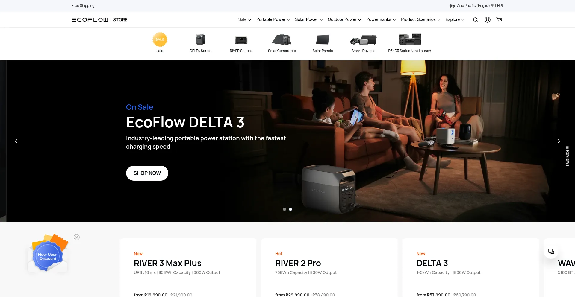 Website screenshot of Ph.ecoflow.com