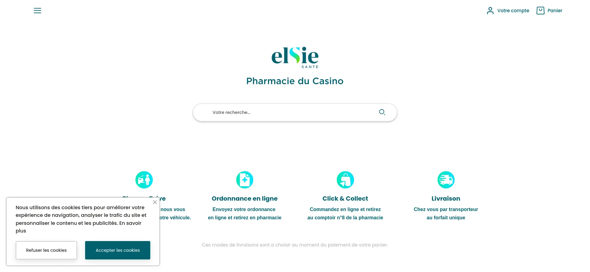 Website screenshot of Pharmacie-casino.com