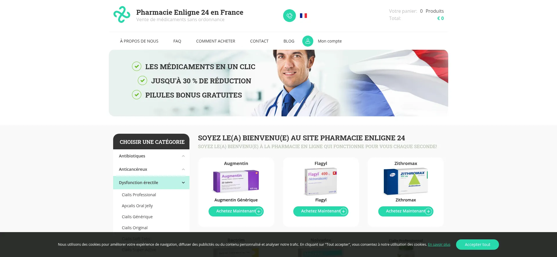 Website screenshot of Pharmacie-enligne24.com