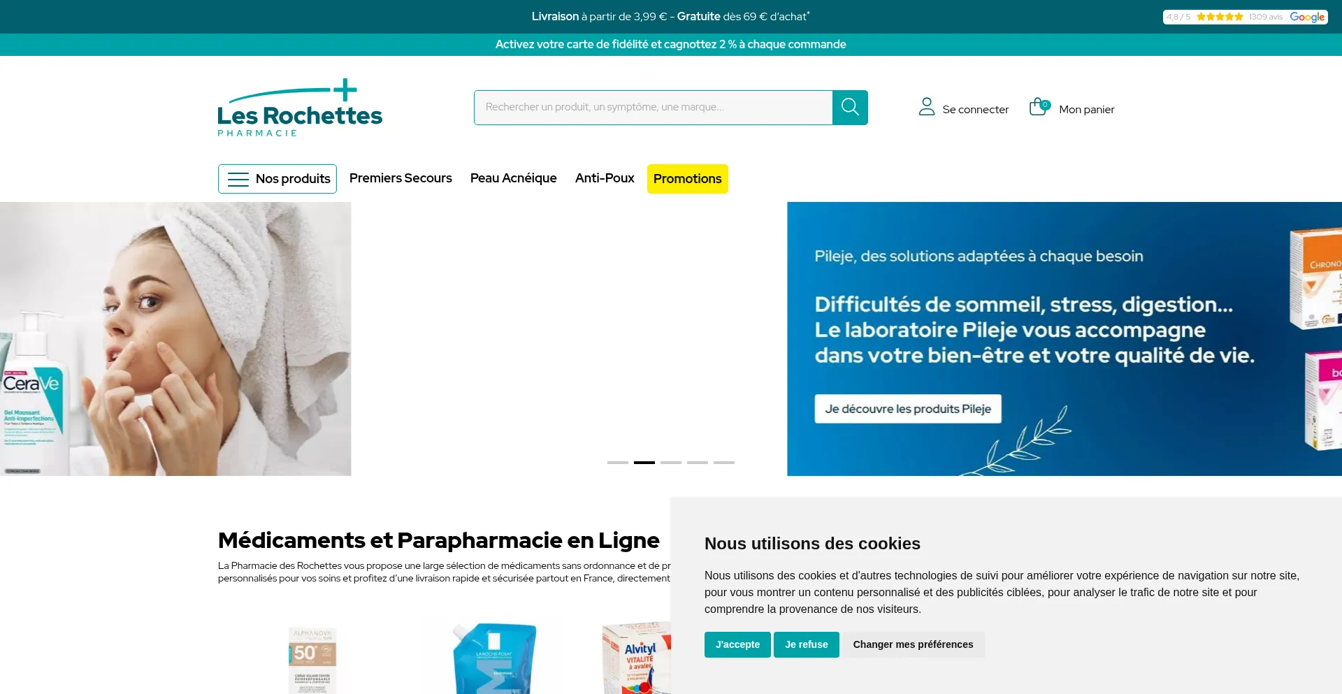 Pharmaciedesrochettes.fr Screenshot