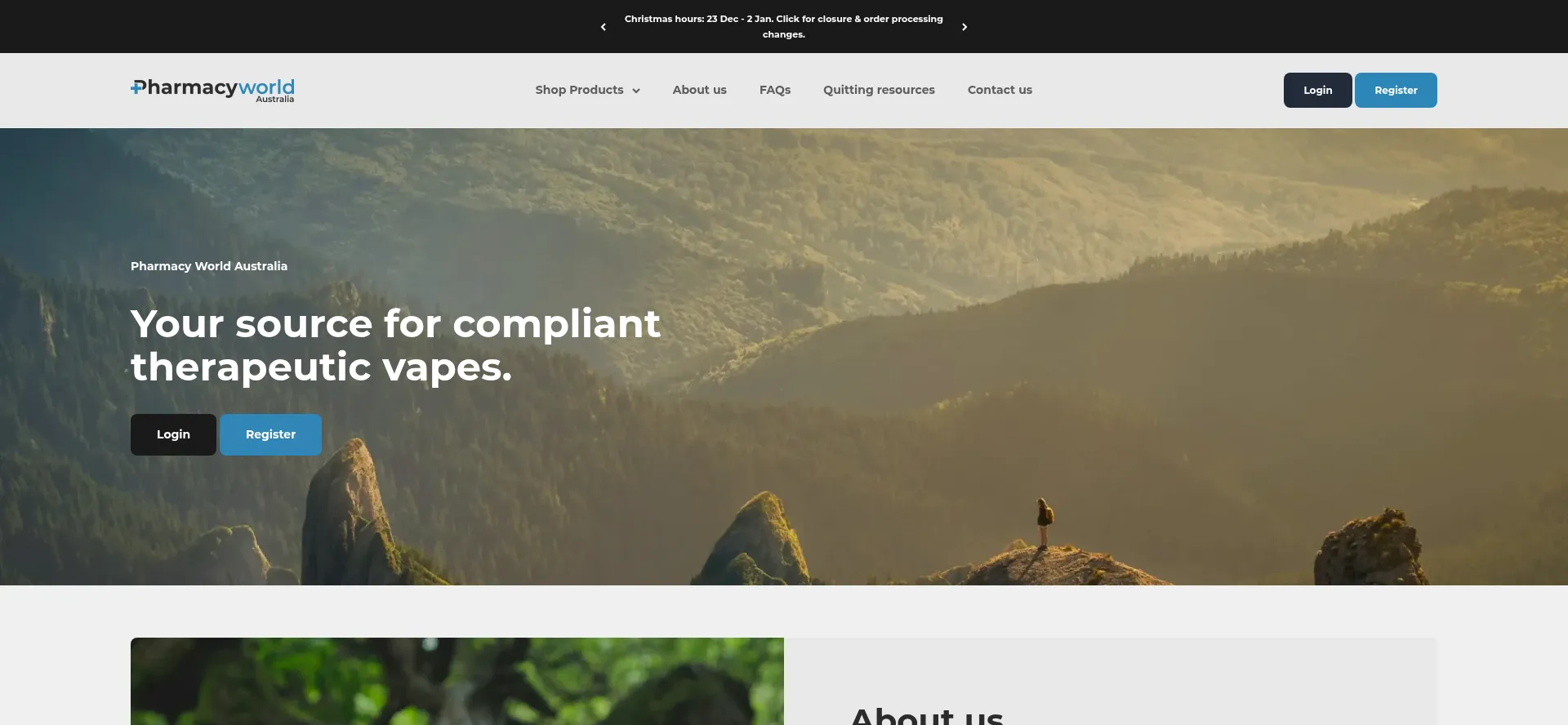 Website screenshot of Pharmacyworldaustralia.com.au