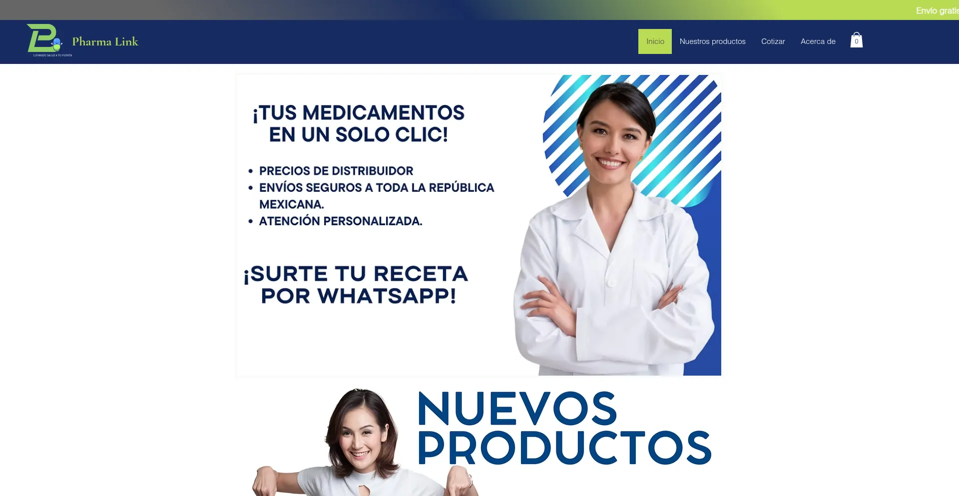 Website screenshot of Pharmalinkmx.com