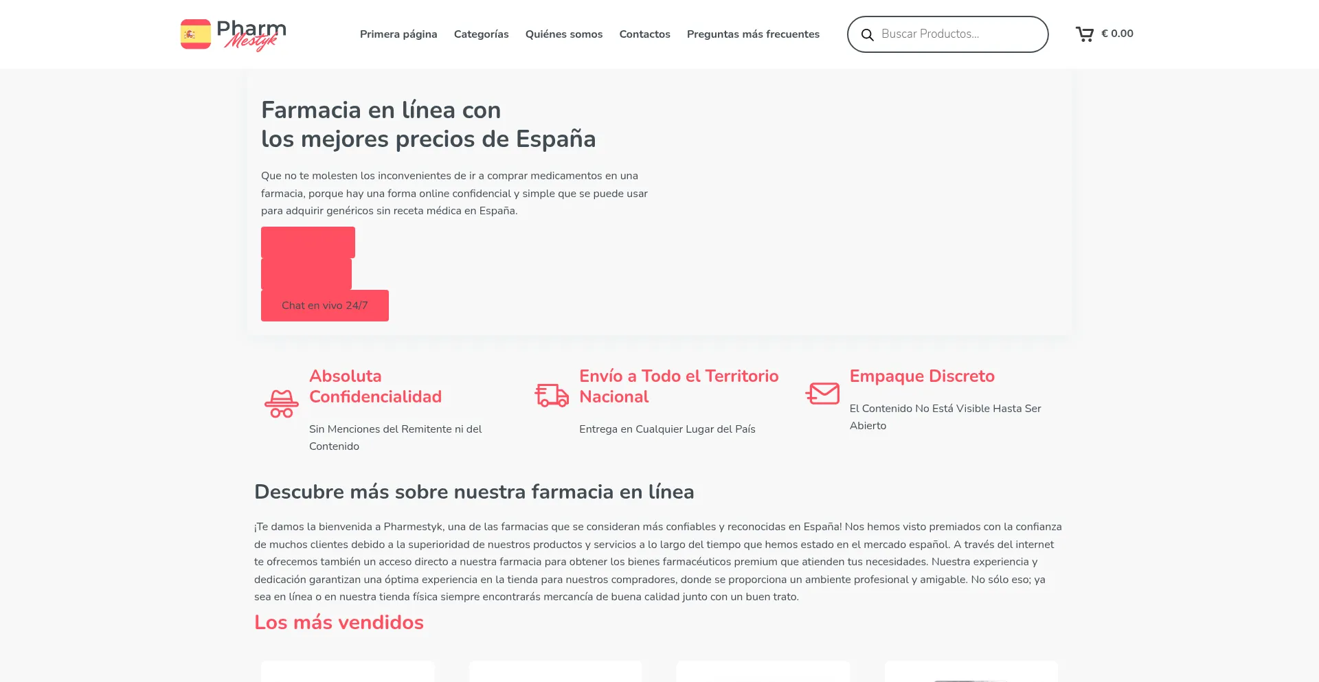 Website screenshot of Pharmestyk.com
