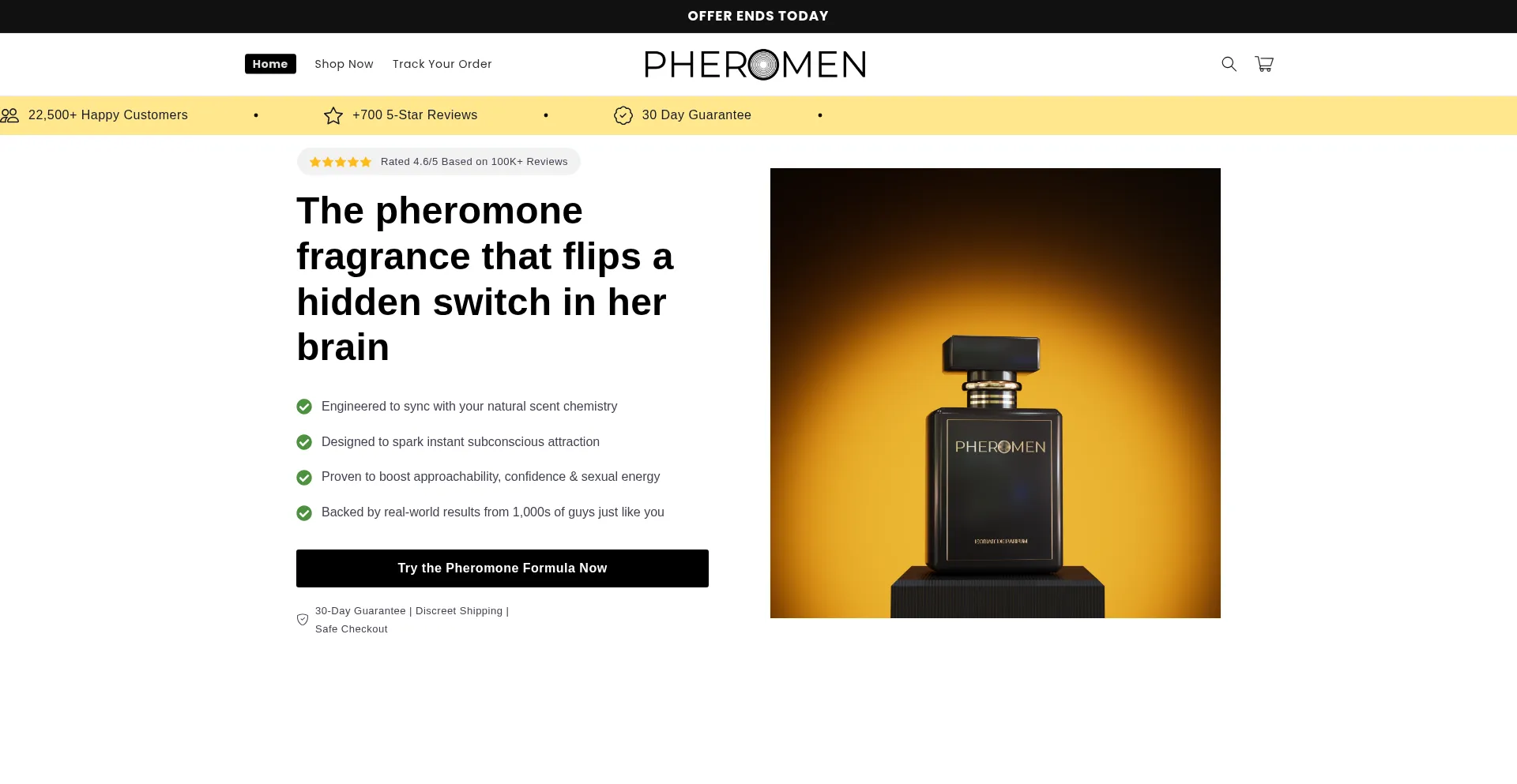 Website screenshot of Pheromen.com