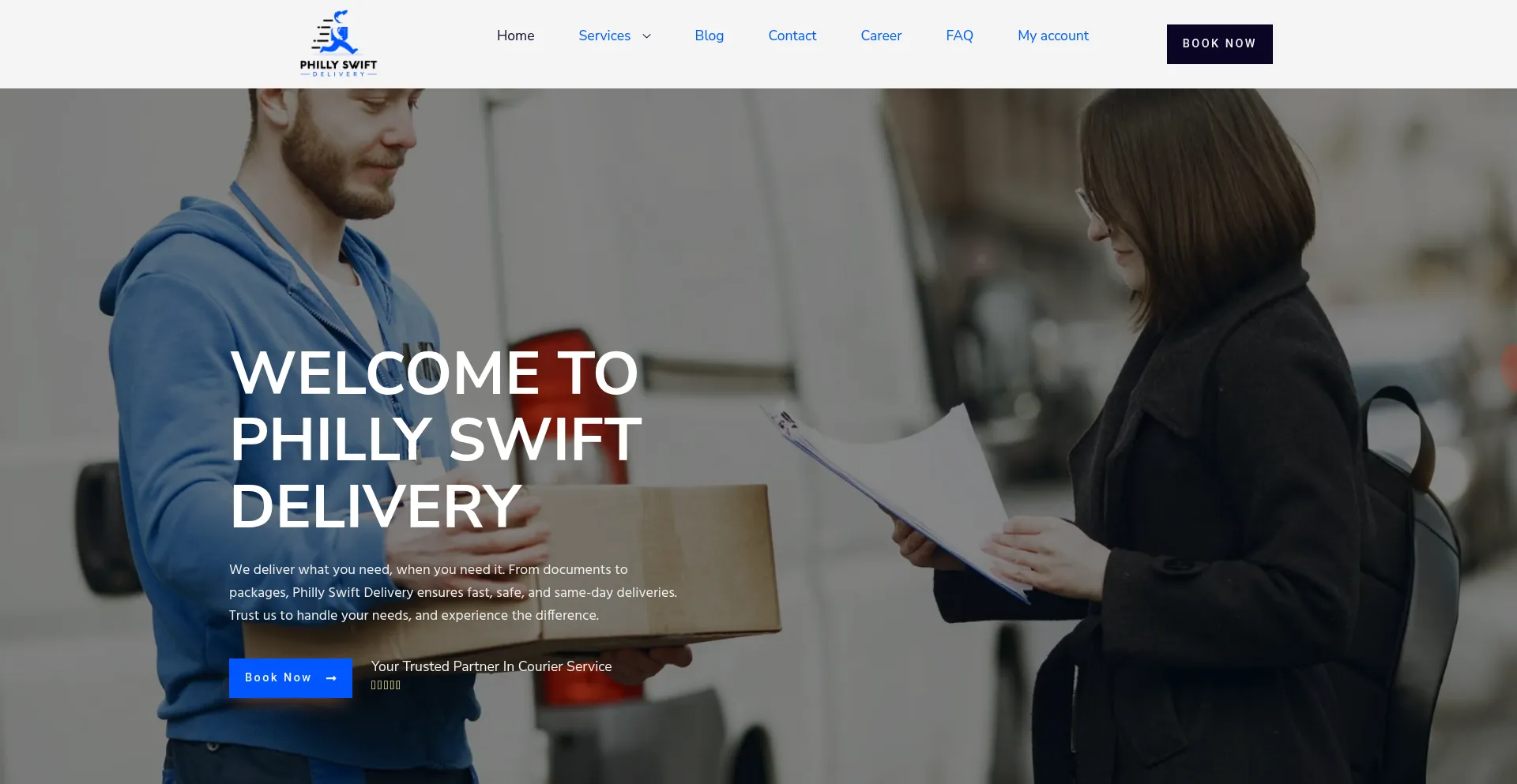 Website screenshot of Phillyswiftdelivery.com