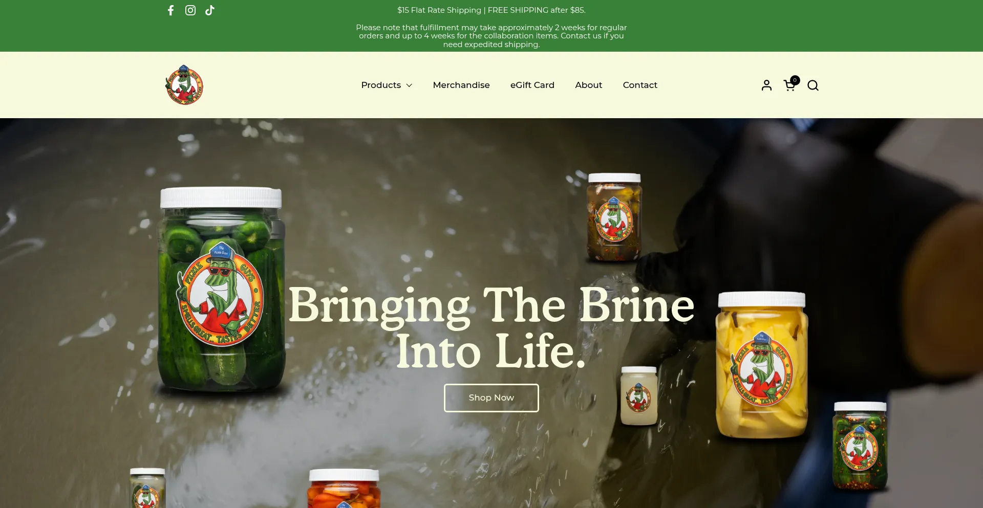 Website screenshot of Pickleguys.com